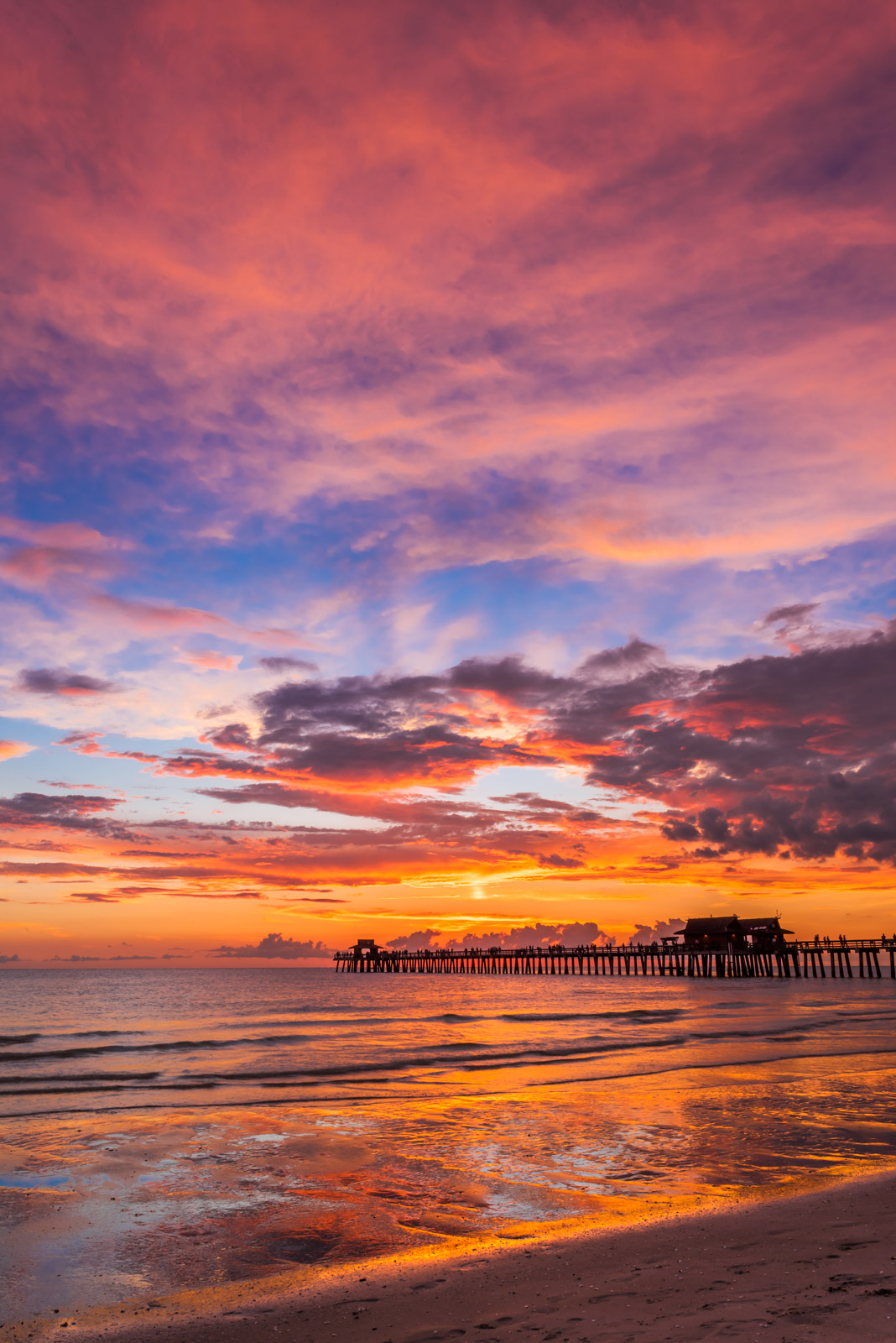 Naples Beach Pier Florida Sunset Fine Art Photo Print. Joseph C. Filer