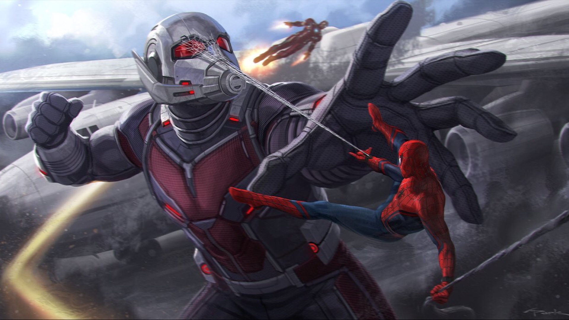 Spider Man Attacks Giant Man In Concept Art For CIVIL WAR