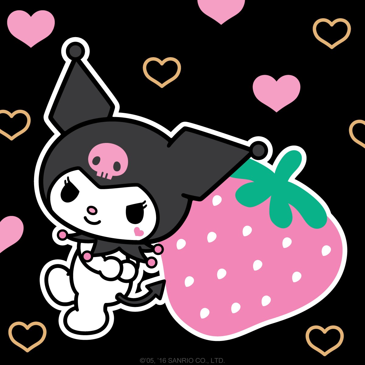 Sanrio - #Kuromi has a mischievous look in her eye for #PickStrawberriesDay. What tricks do you think she is up to today?