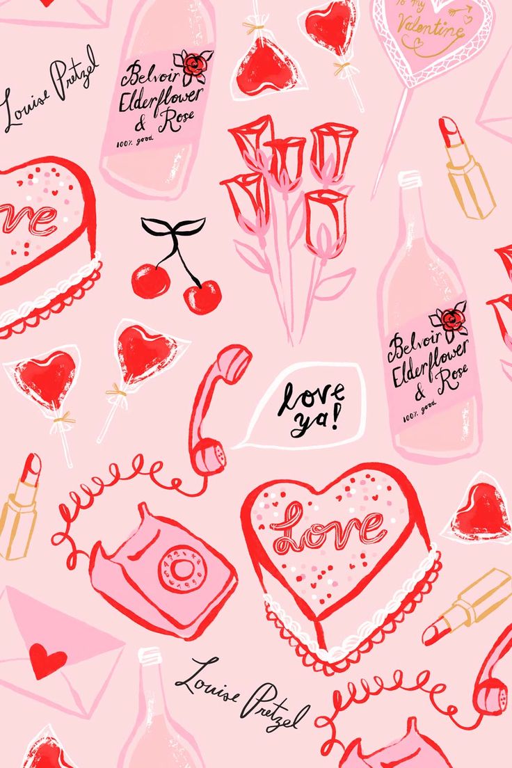 valentine's day pattern. Valentines wallpaper, Art collage wall, Preppy wallpaper