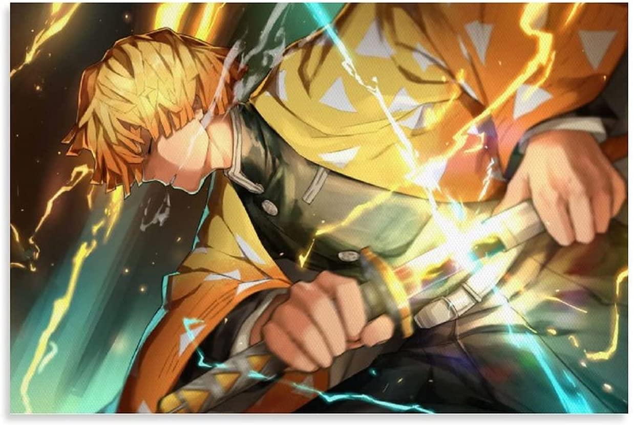 Buy JKLM Demon Slayer Zenitsu Fight Posters Wall Poster Print Art Deco Wall Art Picture for Living Room 08x12inch(20x30cm) Online in Indonesia. B09BKKC7QK