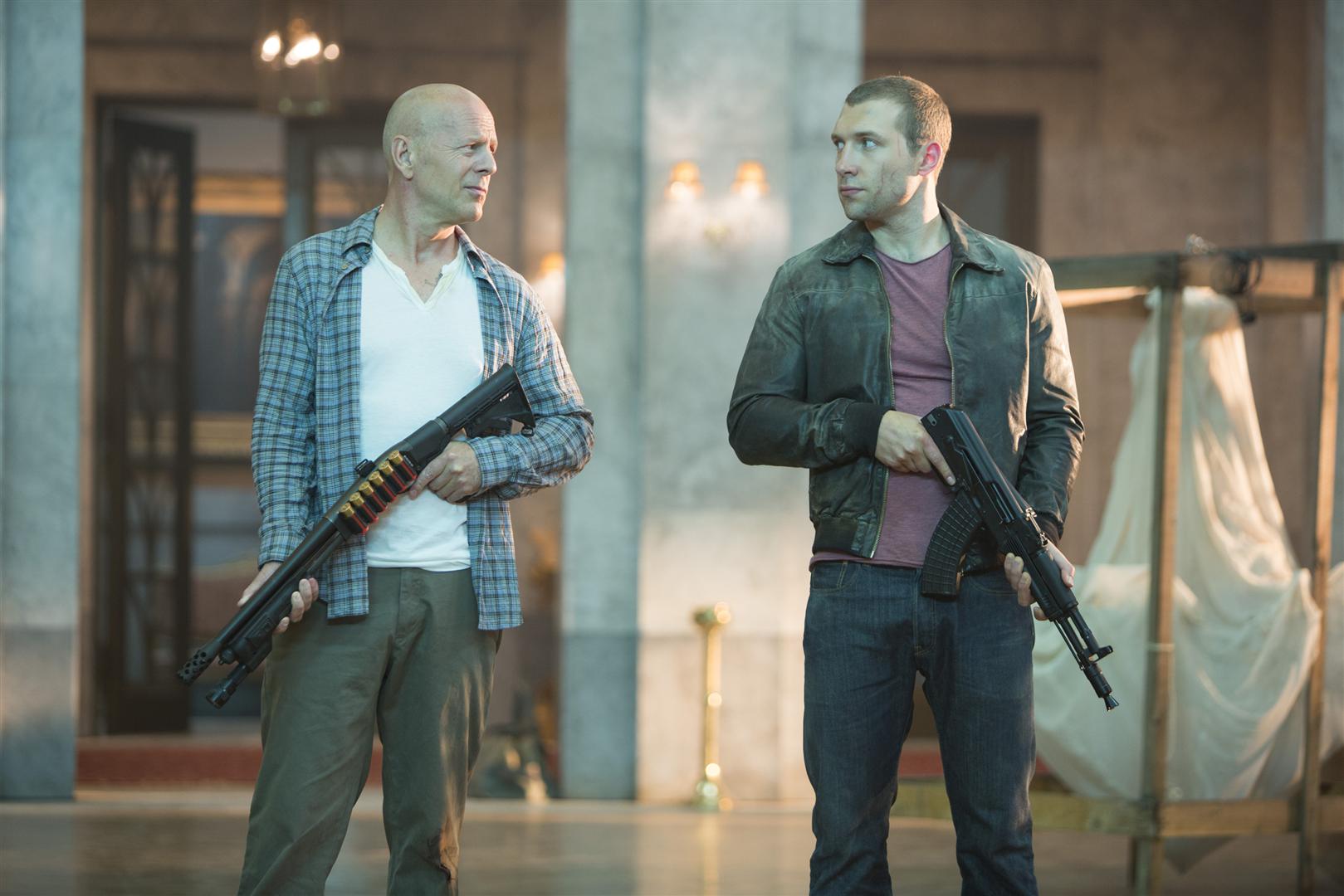 Bruce Willis as John McClane and Jai Courtney as Jack McClane in A Good Day to Die Hard Courtney Photo