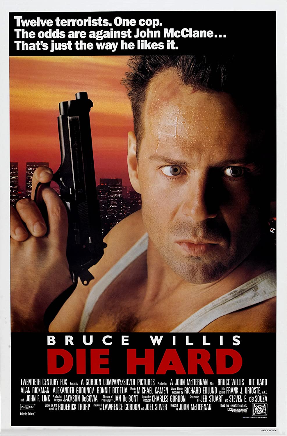 Die Hard Movie Poster 24x36 inches Bruce Willis, Home & Kitchen