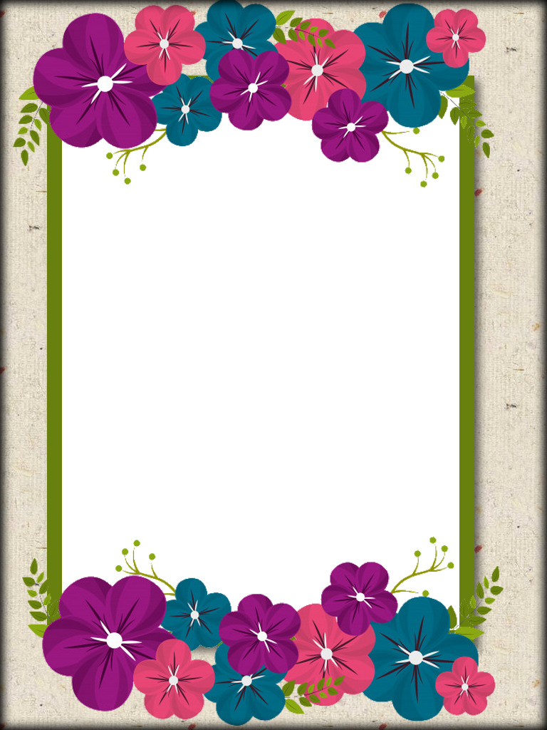 PNG frame. Floral border design, Colorful borders design, Flower background design