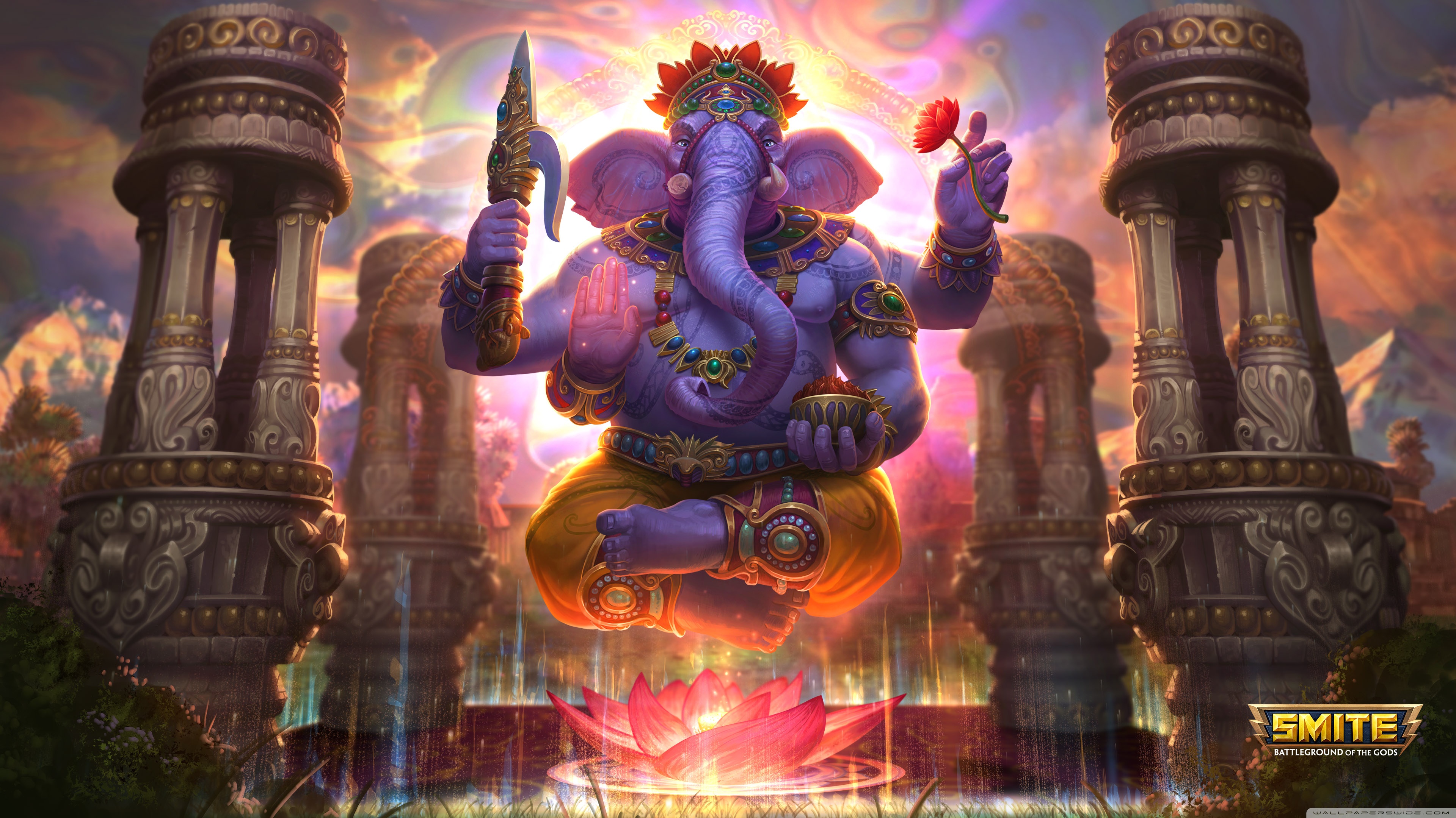 Ganesha God of Success Smite Video Game Ultra HD Desktop Background Wallpaper for 4K UHD TV, Tablet