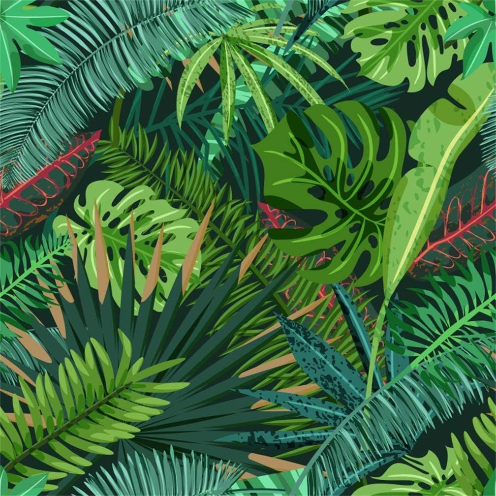 Amazon.com, Leyiyi 10x10ft Greenery Tropical Plant Leaves Backdrop Summer Holiday Beach Coco Party Background Hawaiian Luau Amazon Bush Adventure Palm Tree Birthday Adults Portrait Studio Prop Vinyl Wallpaper