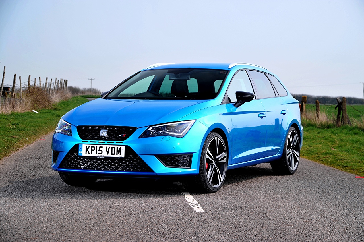 Photos Seat 2015 Leon ST Cupra 280 UK Spec Light Blue Cars