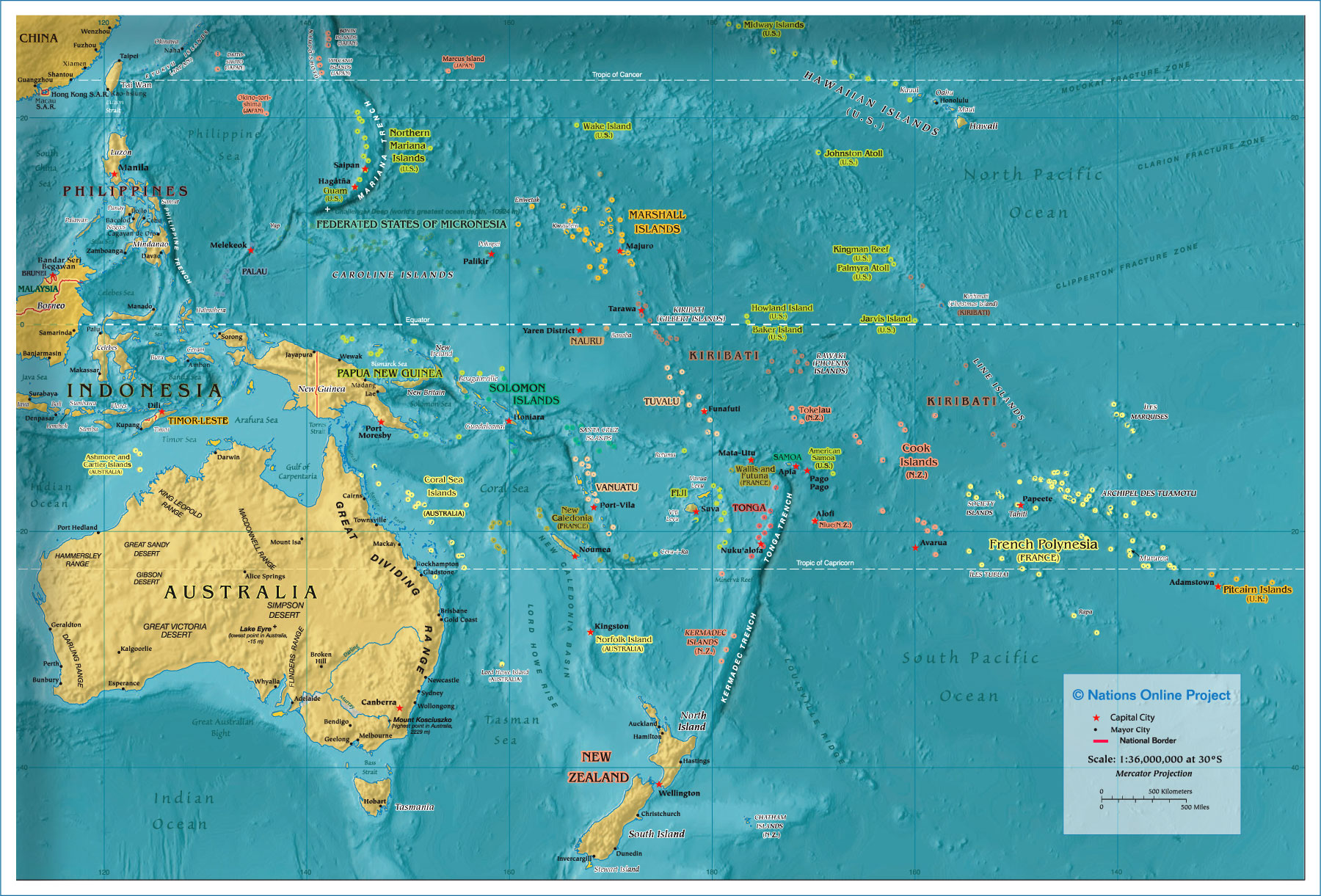 Political Map Of Oceania Australia Online Project