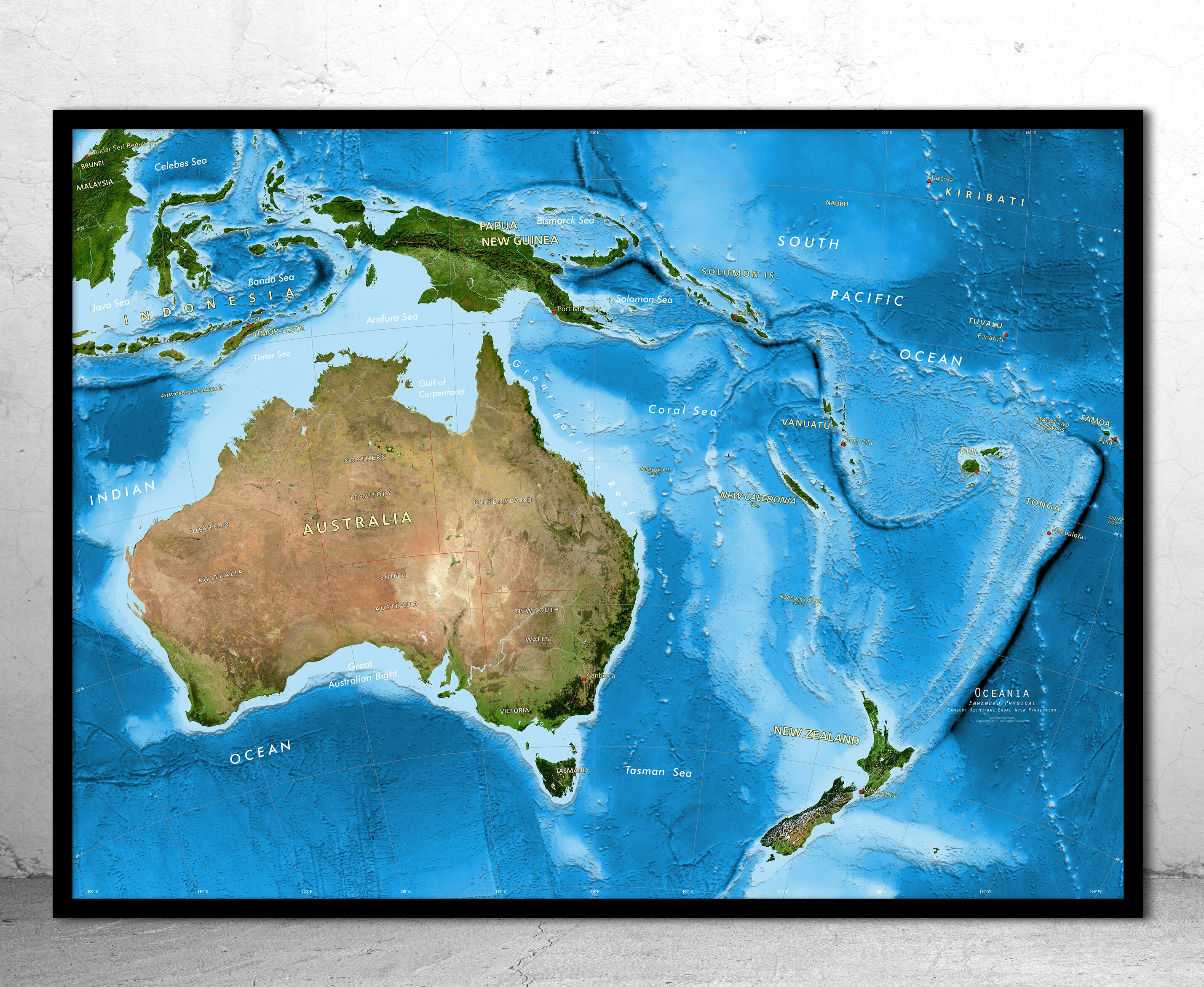 Australia & Oceania Satellite Image Giclee Print Physical