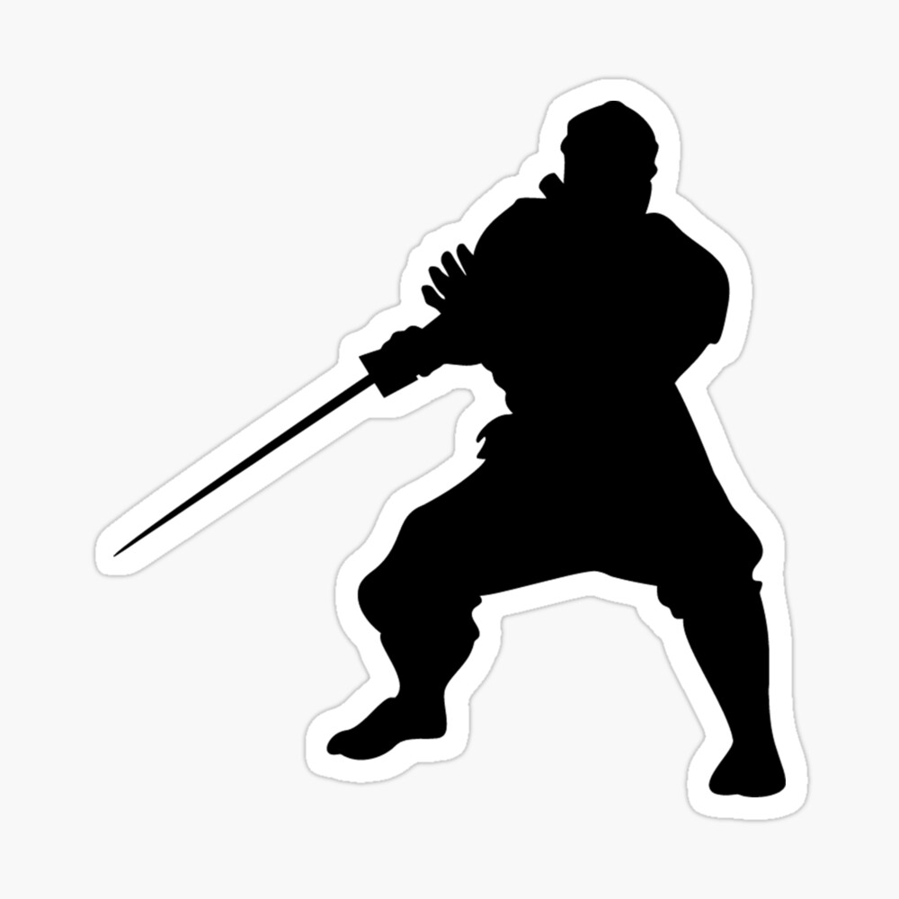 Ninja Warrior Silhouette Poster