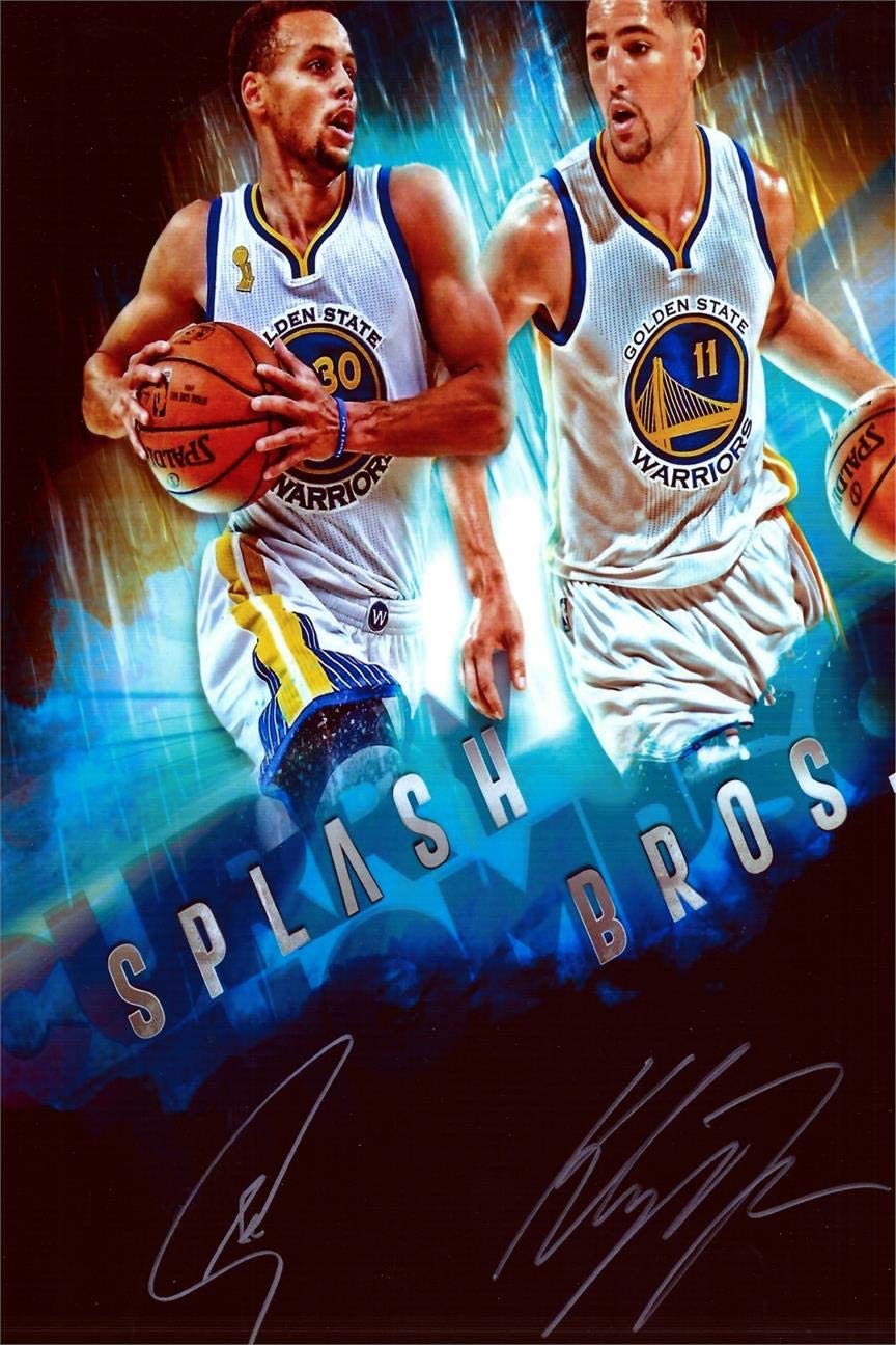 Steph Curry and Klay Thompson Autograph Replica Super Print Brothers State Warriors: Posters & Prints