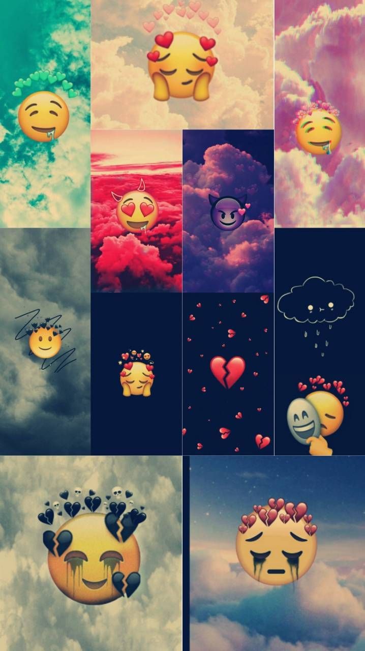 Emoji lovers Wallpaper by Jugheadfan. Fond d'écran abstrait, Fond d'ecran dessin, Fond d'écran coloré