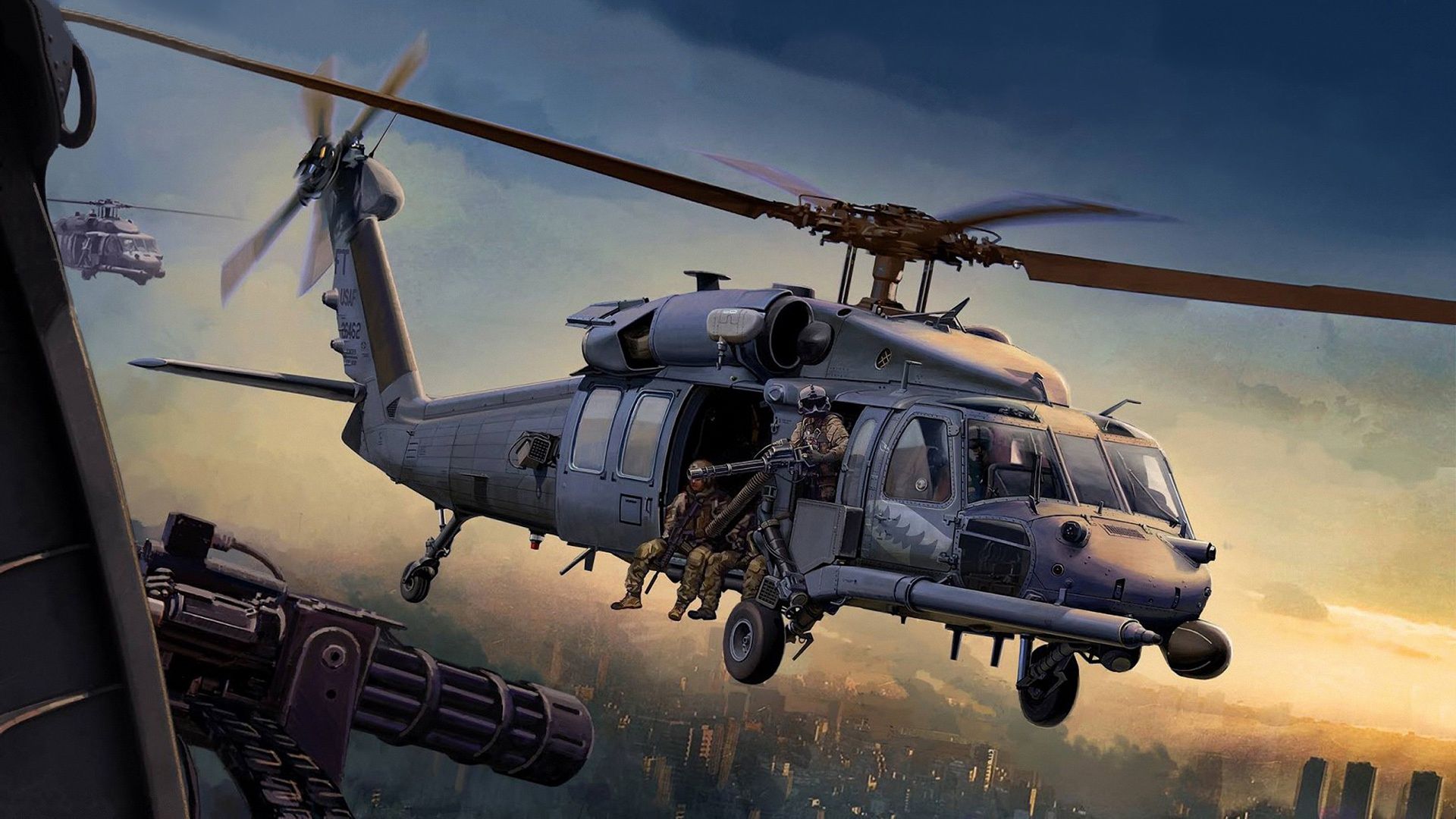 Download Wallpaper Helicopter, Sikorsky, HH 60G, Pave Hawk, US Air Force, Search And Rescue Helicopter, Section Aviat. Военный самолет, Спецназ, Военное искусство