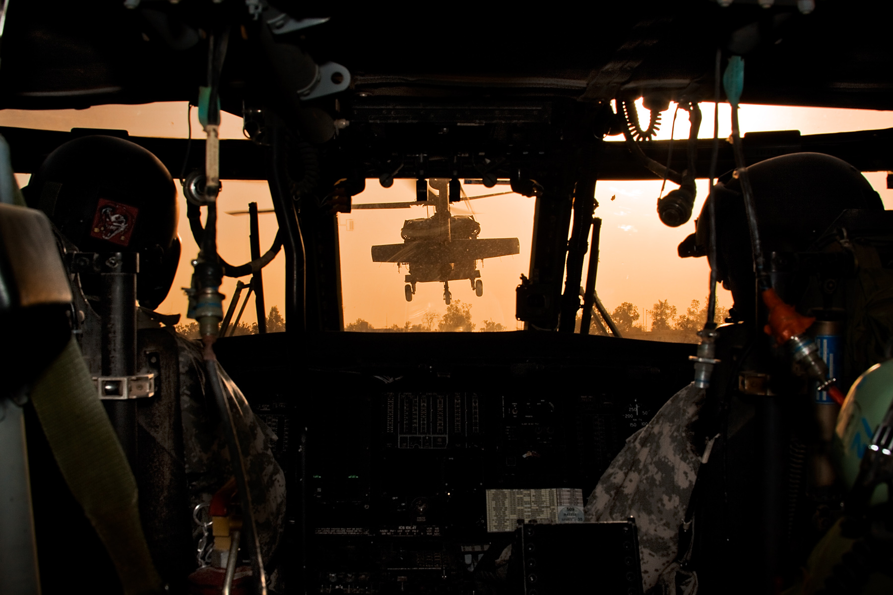 Cockpit View Of UH 60 Black Hawk Helicopter At Camp Taji