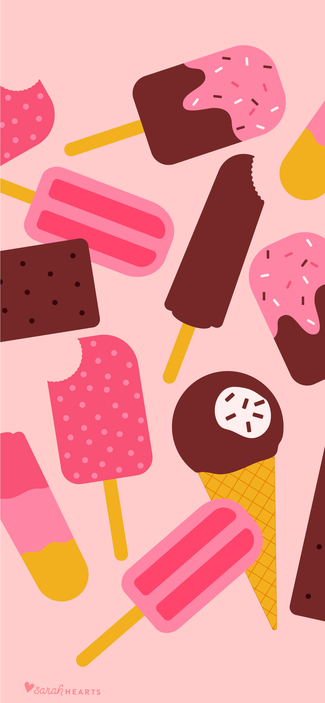 August 2018 Popsicle Calendar Wallpaper