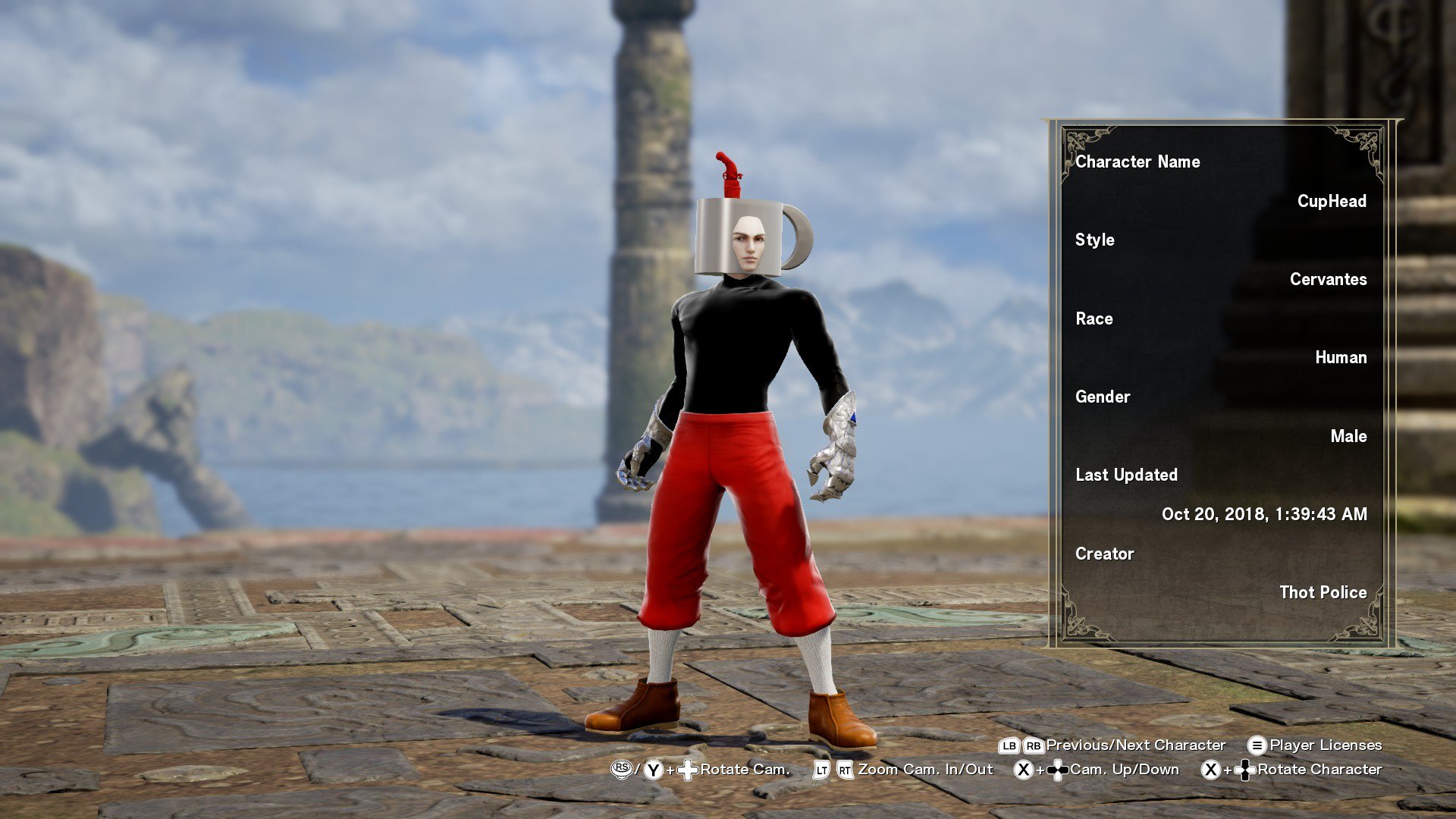 Cuphead, but not his pal Mugman. SoulCalibur VI Custom Characters