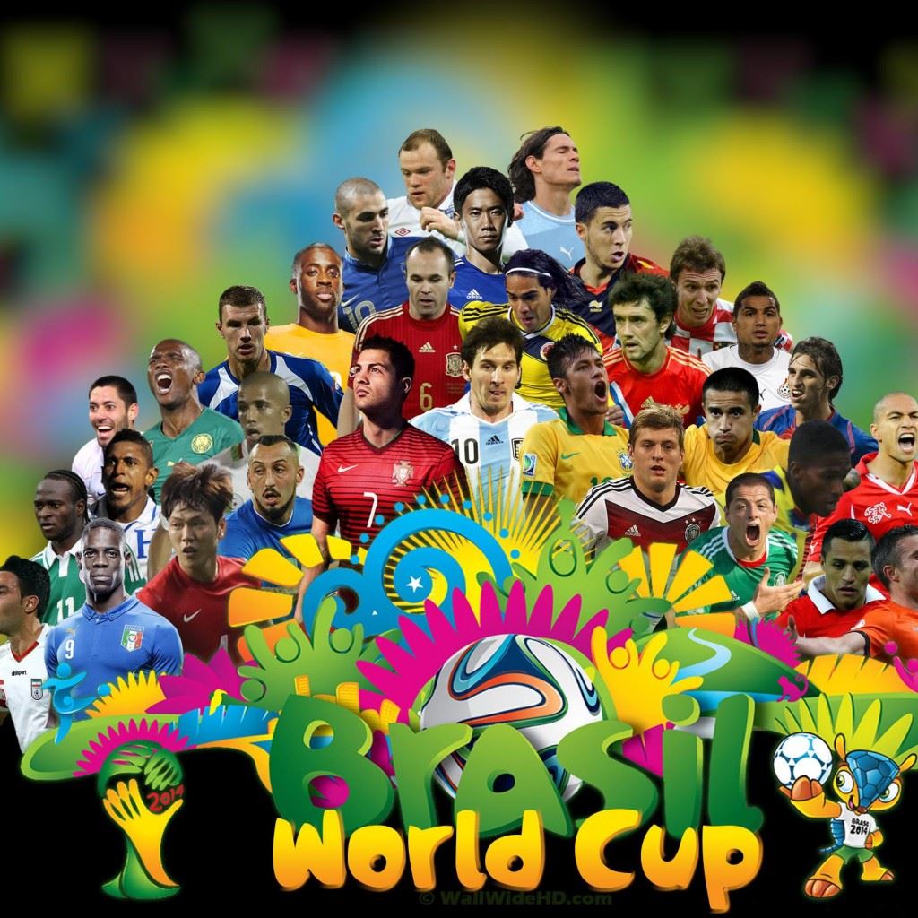 Brazil 2014 World Cup Football Stars iPad Wallpaper Free Download