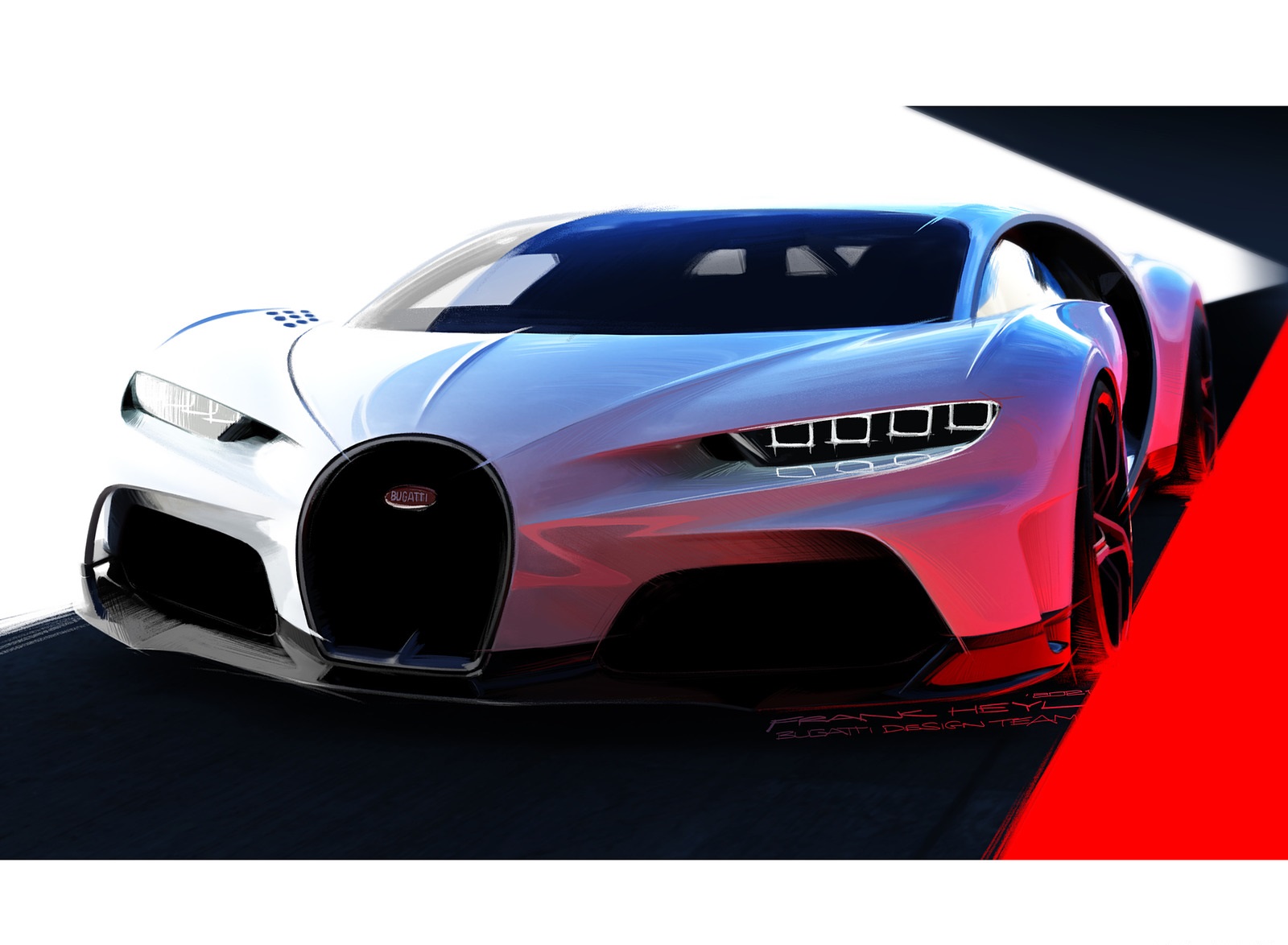 2022 Bugatti Chiron Super Sport Sketch Wallpaper