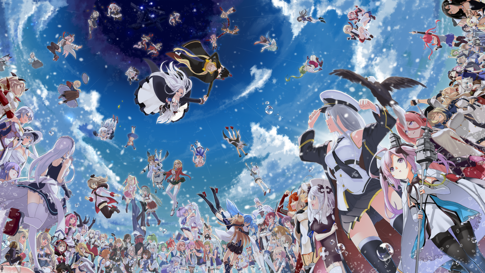 group of people, Ning Hai (Azur Lane), Portland (Azur Lane), Ajax (Azur Lane), London (Azur Lane), Helena (Azur Lane), Cleveland (Azur Lane), Avrora (Azur Lane), Saratoga (Azur Lane), San Diego (Azur Lane)