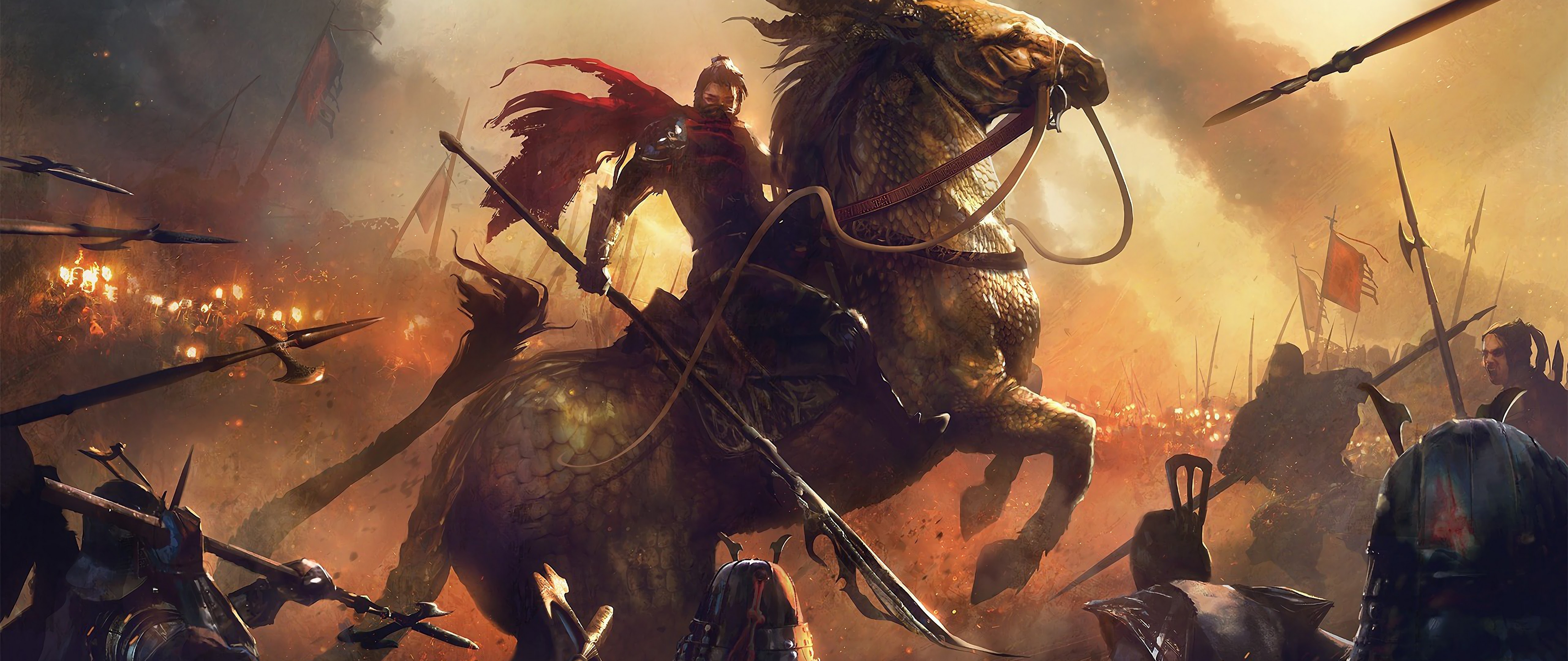 Epic Fantasy Knight Army Battle 4K Wallpaper
