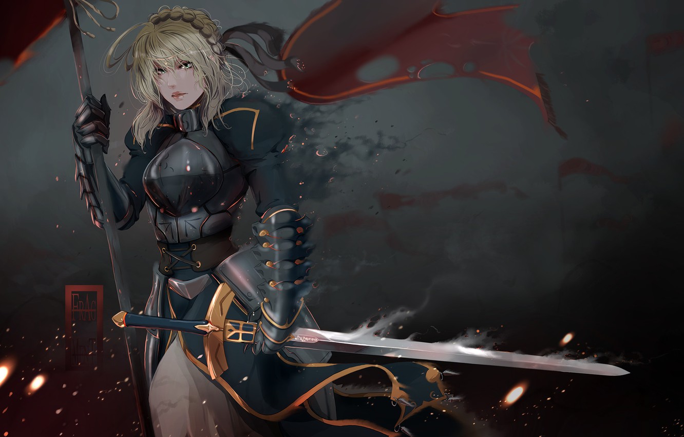 Wallpaper Armor, Sword, Warrior, Fantasy, Warrior, Knight, Illustration, Knight, Character, Fate Zero, Sword, Characters, Armor, Epic, Fate Zero, By FrAg MenT Image For Desktop, Section арт