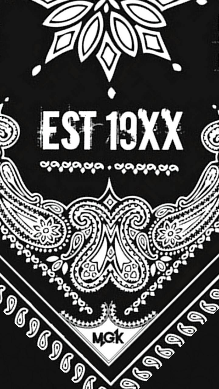 Download MGK Est 19XX wallpaper by ActingDaMickey now. Browse millions of popular bandana Wallpape. Mgk, Mgk tattoos, Tattoo lettering fonts
