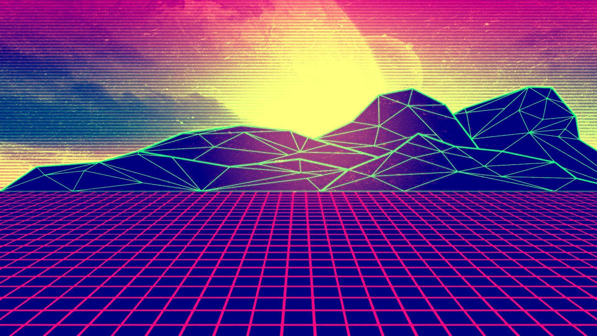 Retro Blue Aesthetic Desktop Wallpaper