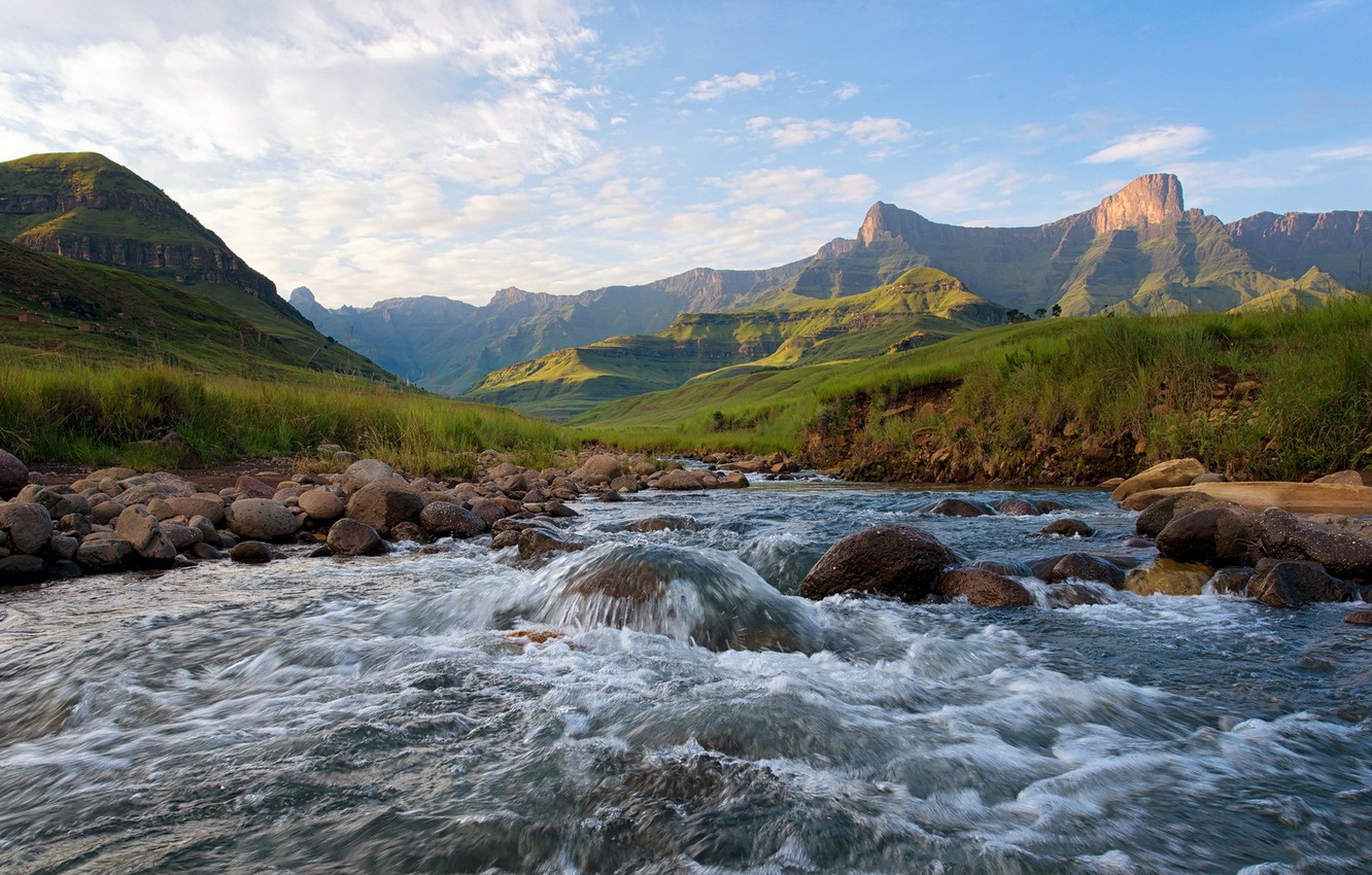 Wallpaper summer, landscape, mountains, river image for desktop, section пейзажи