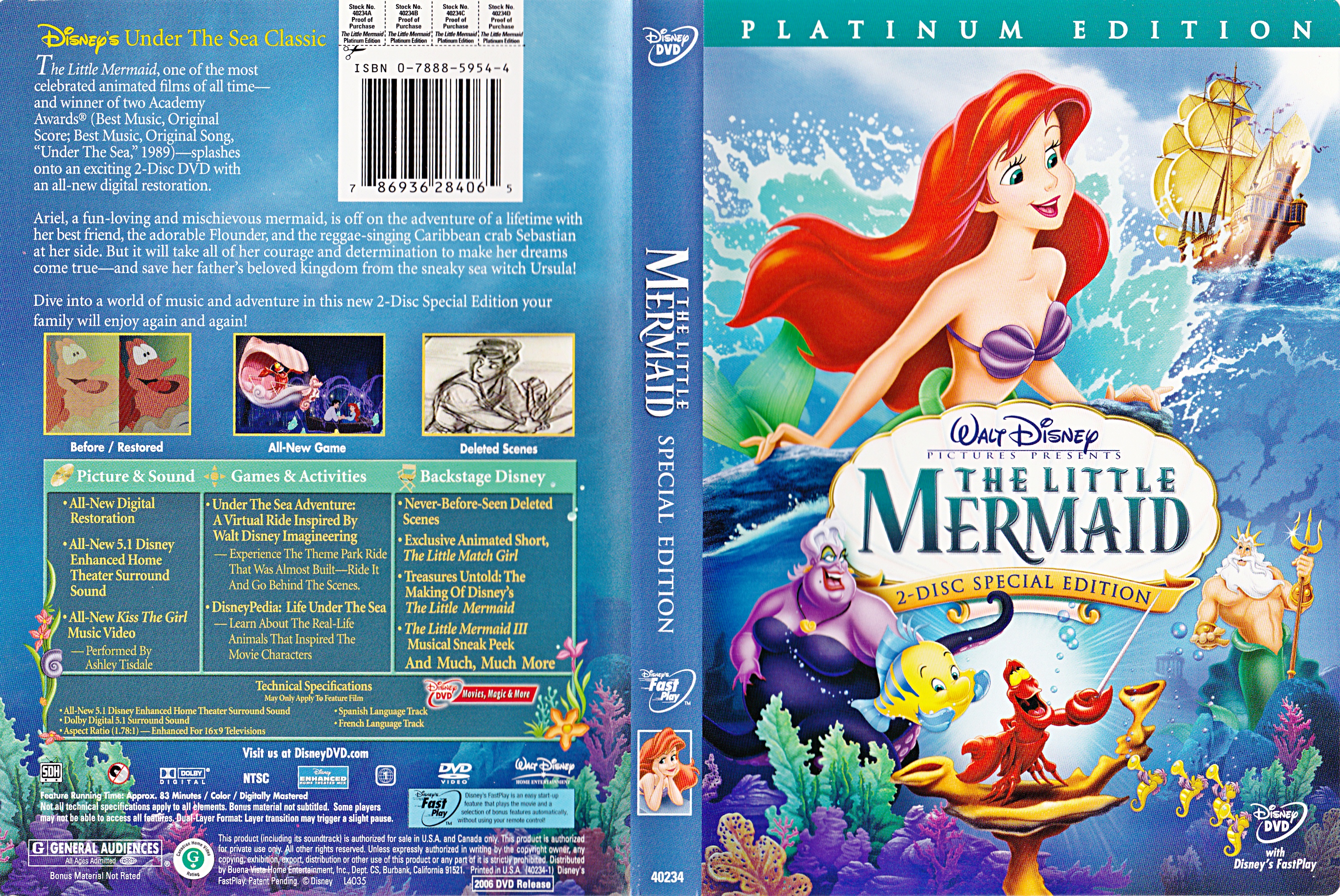 Walt Disney DVD Covers Little Mermaid: Platinum Edition Disney Characters Photo