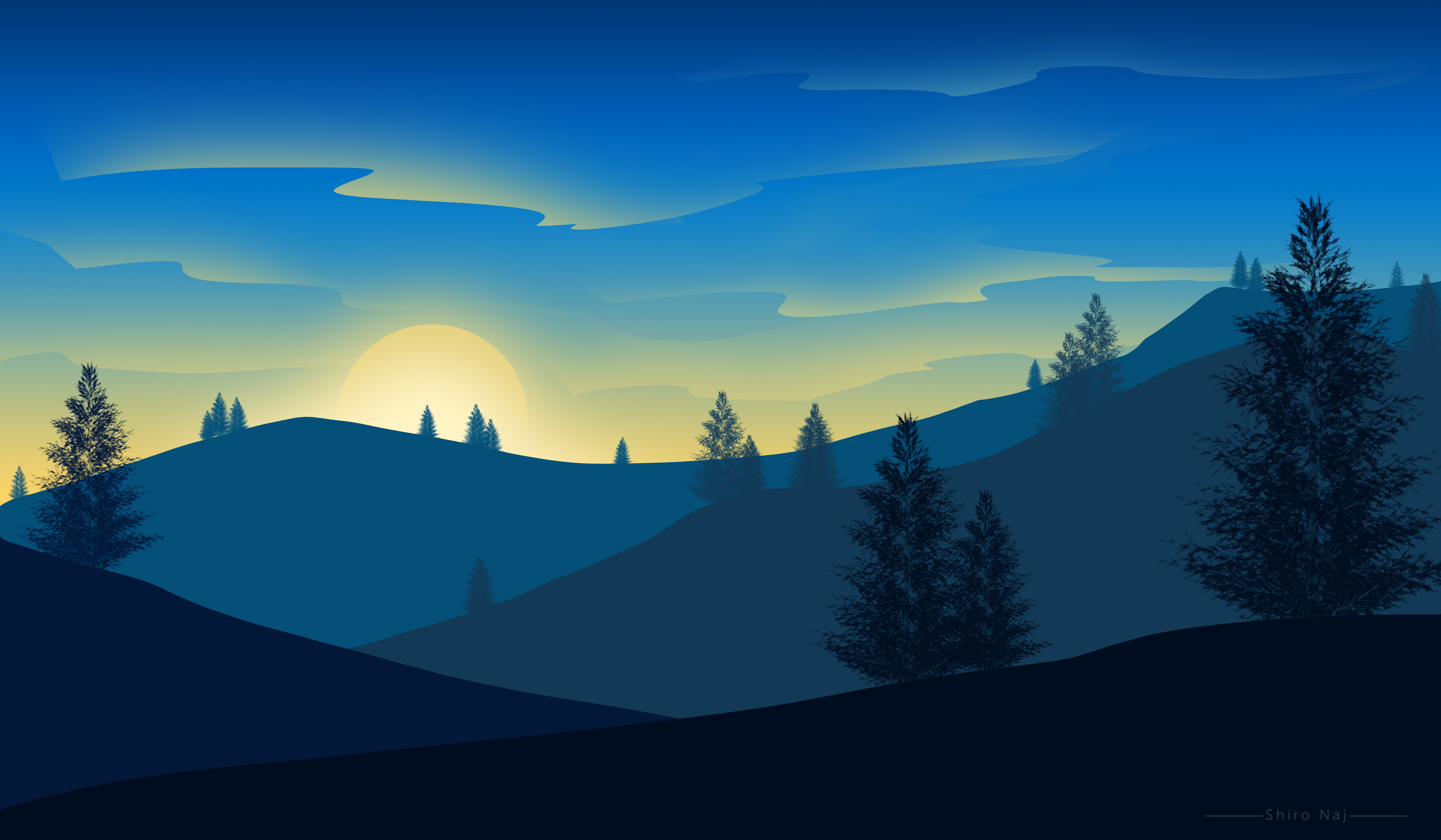 Sunrise Landscape Minimalism 5k, HD Artist, 4k Wallpaper, Image, Background, Photo and Picture