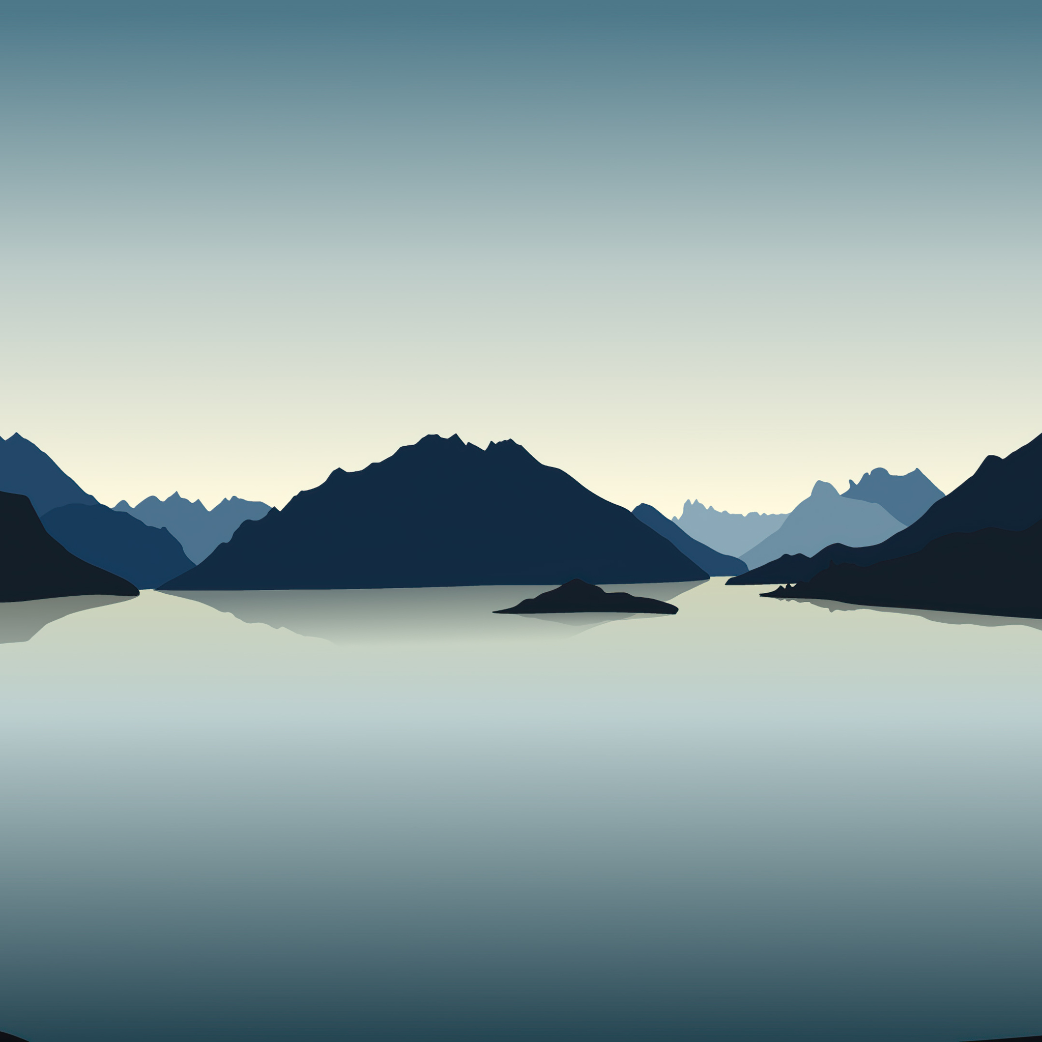 Vector Landscape Reflection Mountains 4k iPad Air HD 4k Wallpaper, Image, Background, Photo and Picture