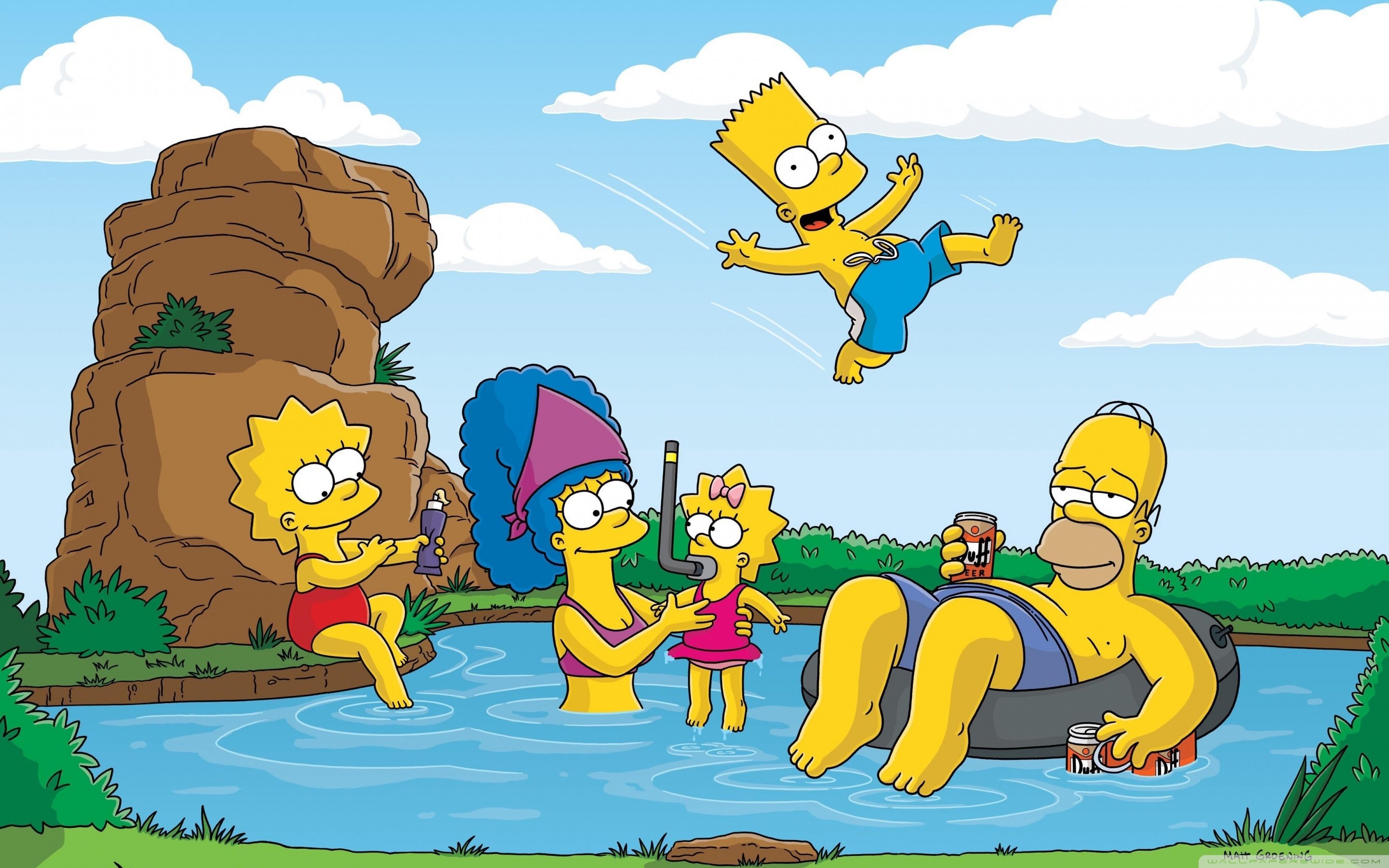 The Simpsons Summer Vacation Ultra HD Desktop Background Wallpaper for