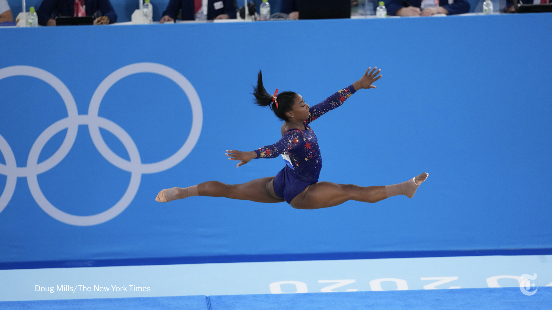 The New York Times Biles usually owns the floor exercise. But after a wildly difficult routine at the #Tokyo2020 Olympics, the American gymnastics star is currently in second place