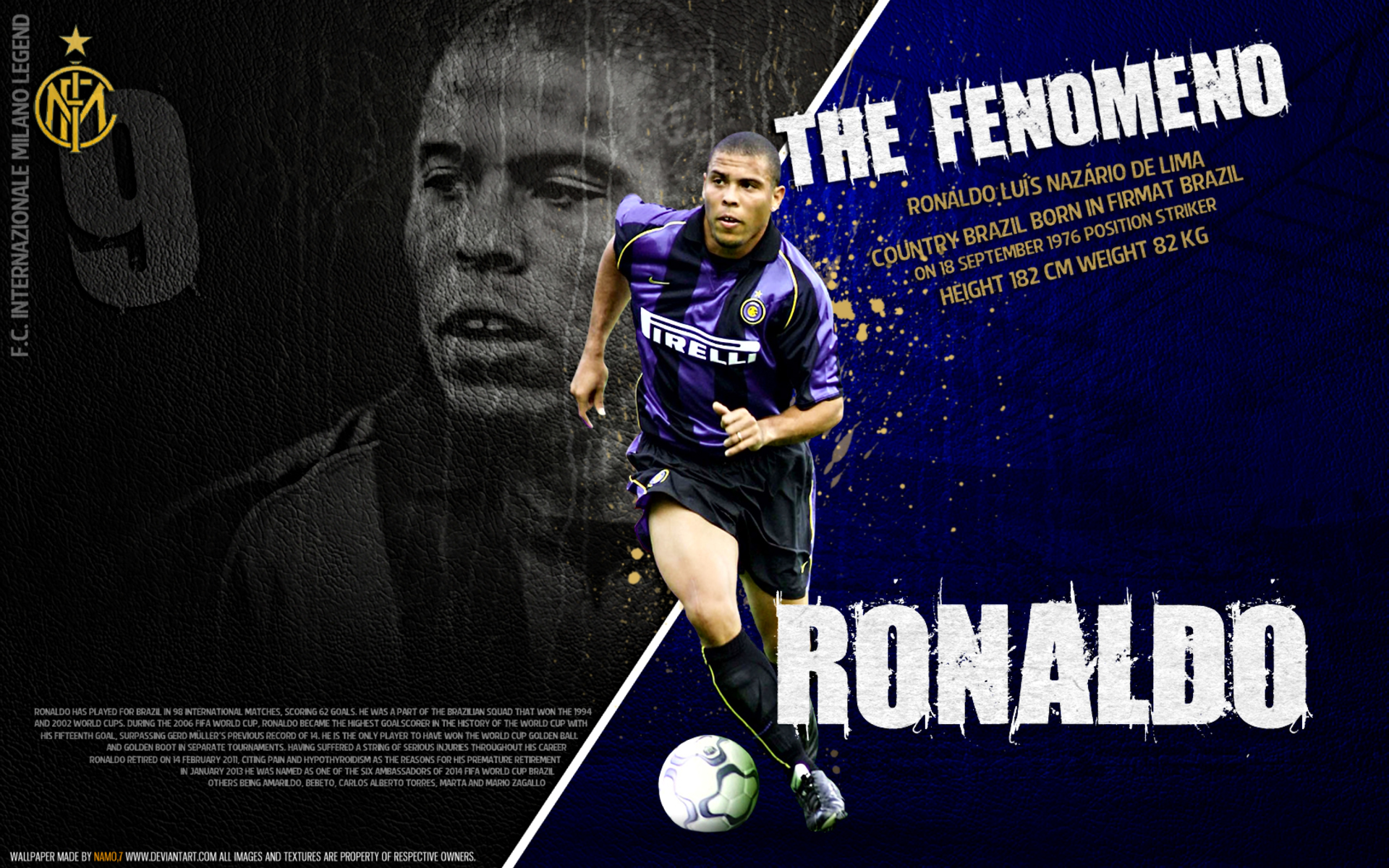 Ronaldo Nazário HD Wallpaper and Background
