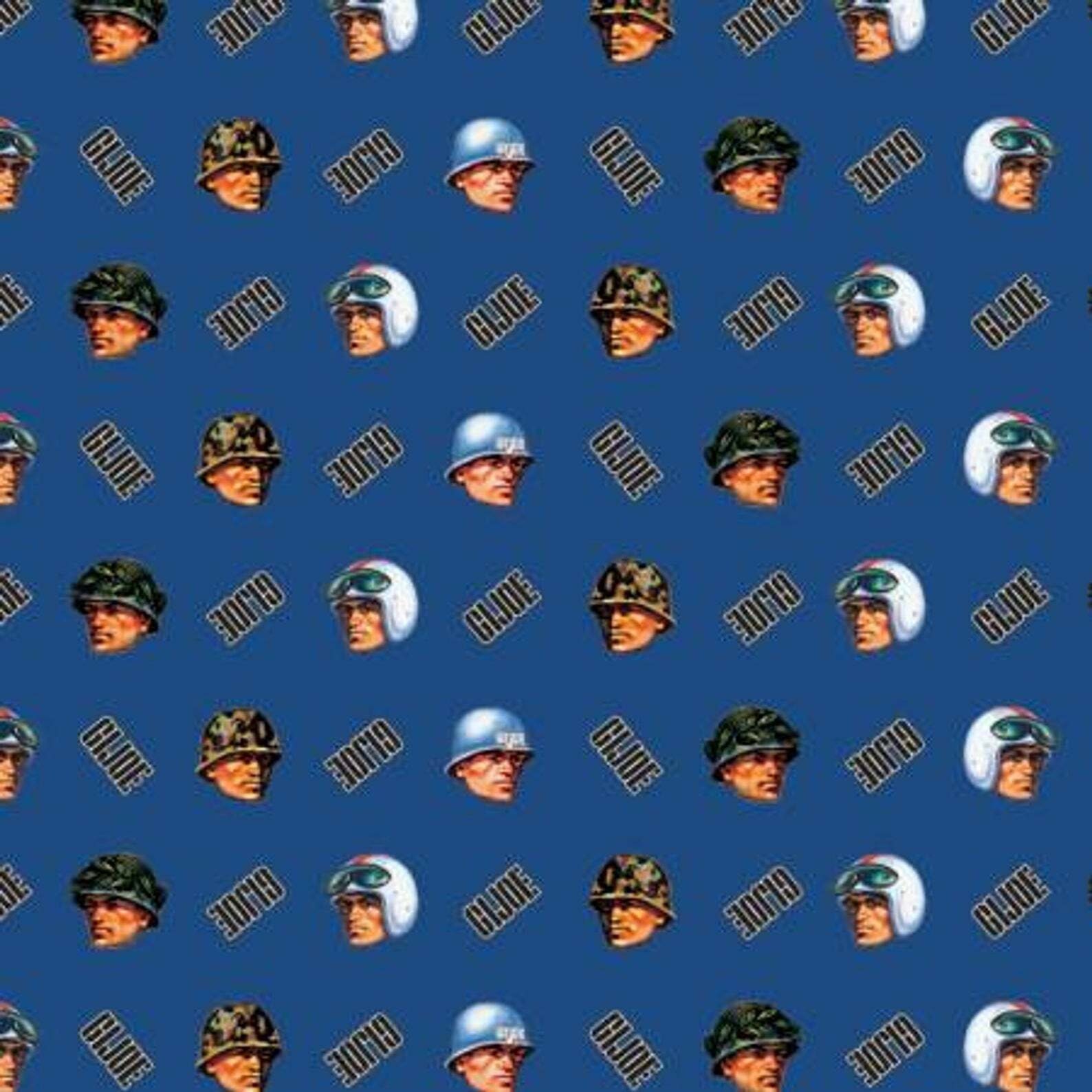 GI JOE Fabric: Camelot GI Joe Adventure Team Characters Blue
