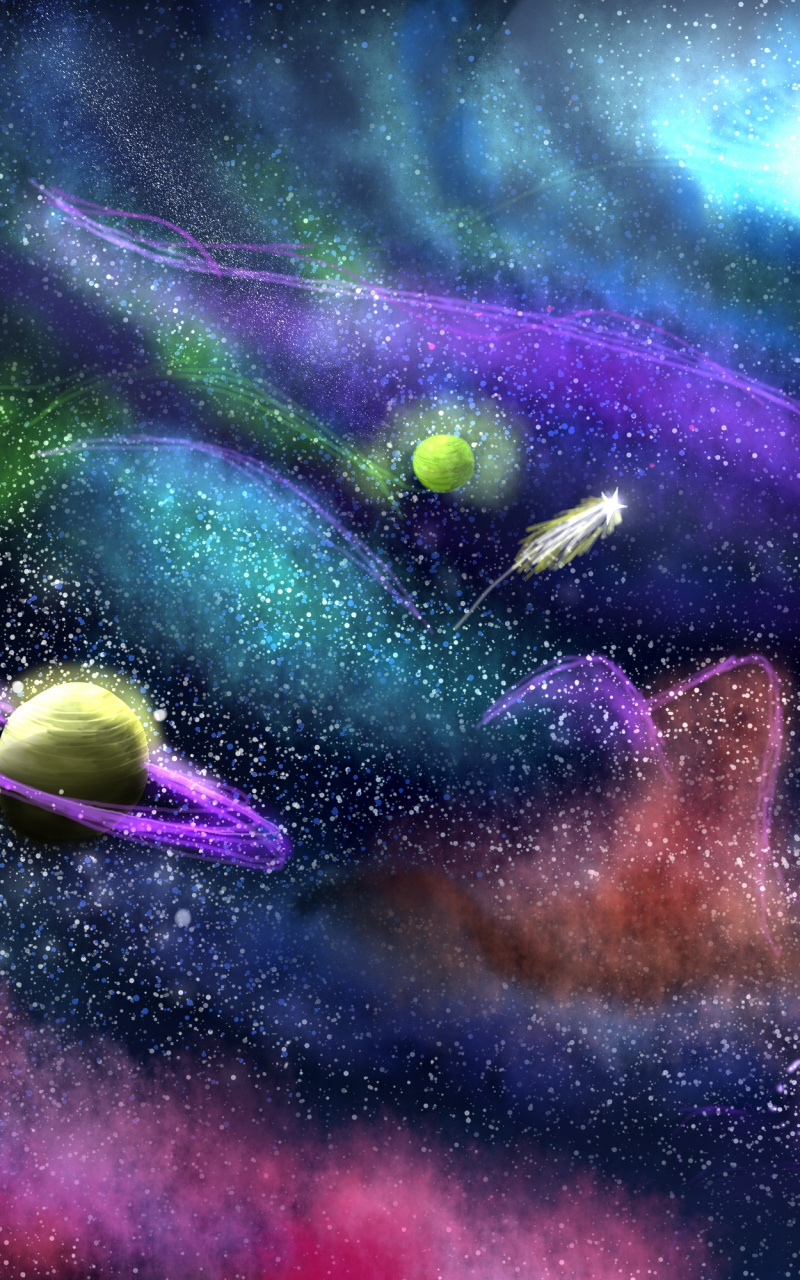 Download Planets, Colorful, Universe, Space, Art Wallpaper, 800x Samsung Galaxy Note GT N Meizu MX 2