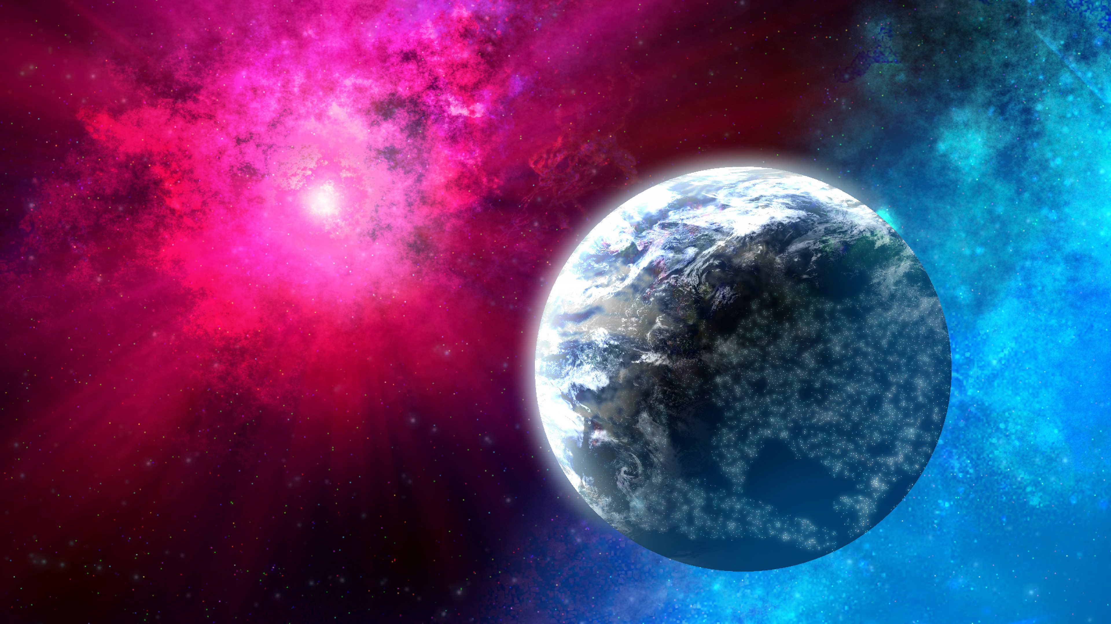 Wallpaper colorful space, planet, star background