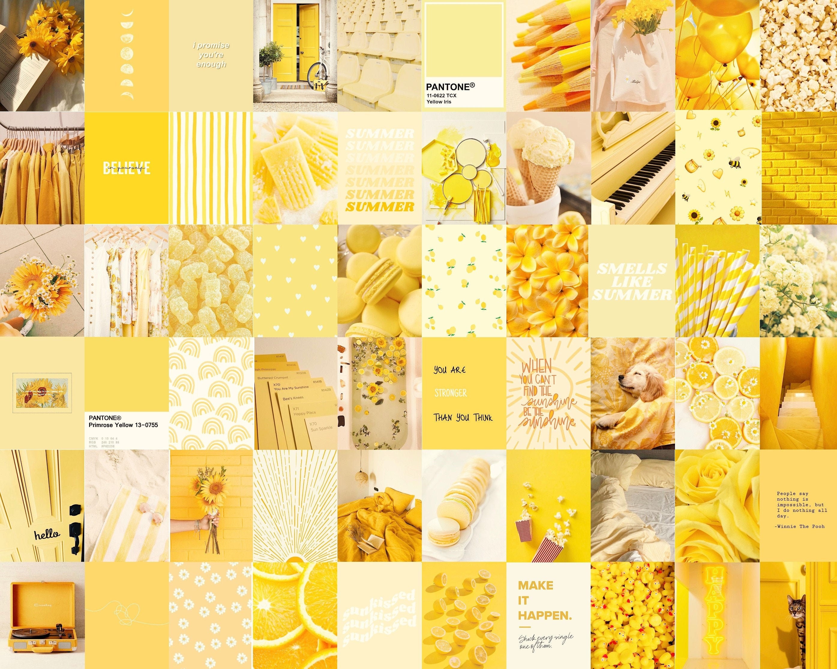 Photo Wall Collage Kit. Yellow Summer