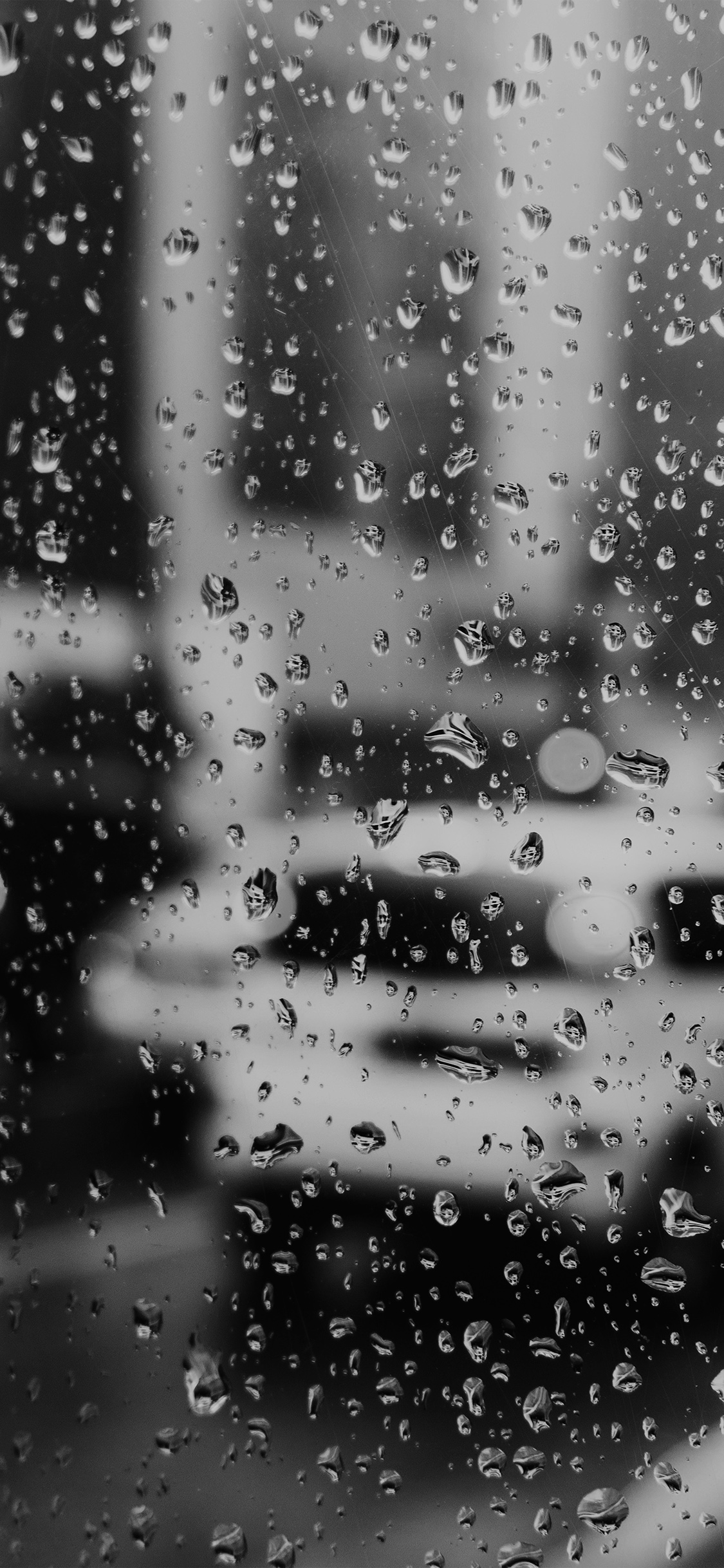 iPhone X wallpaper. rain window bokeh art car sad bw dark