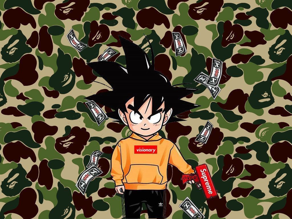 Drip Goku Wallpaper, Dope, Supreme, Bape, Camouflage, Money • Wallpaper For You
