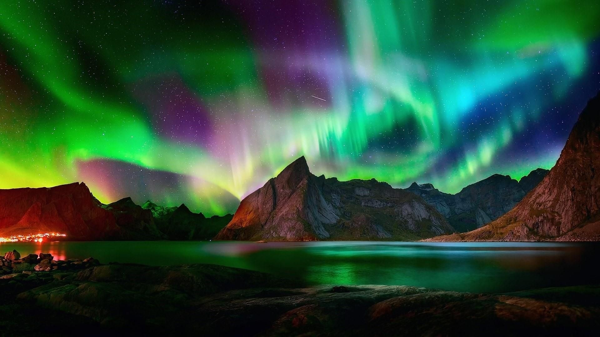 Aurora Borealis Northern Lights Night HD