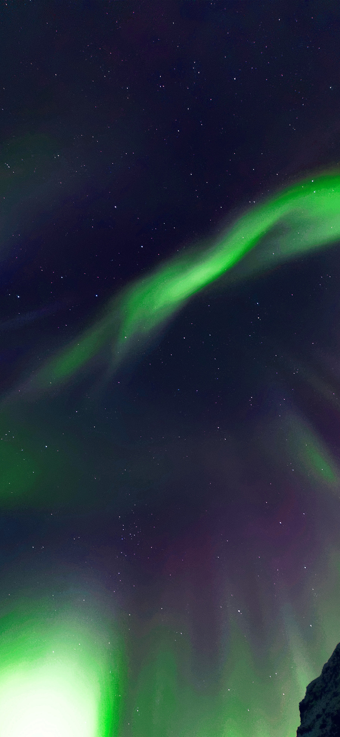 iPhone X wallpaper. aurora sky night star green nature green