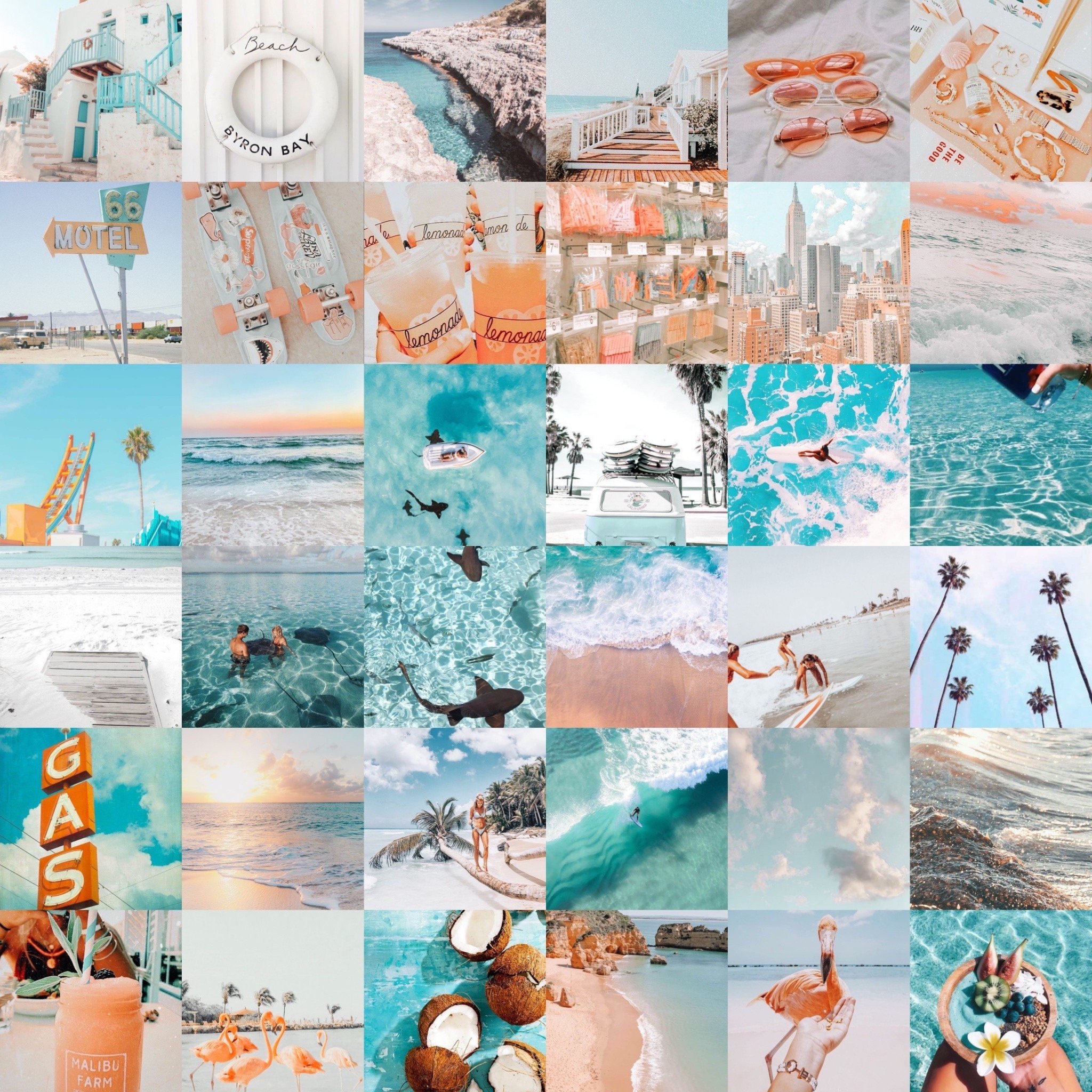 Beachy Aesthetic Photo Wall Collage digital Download