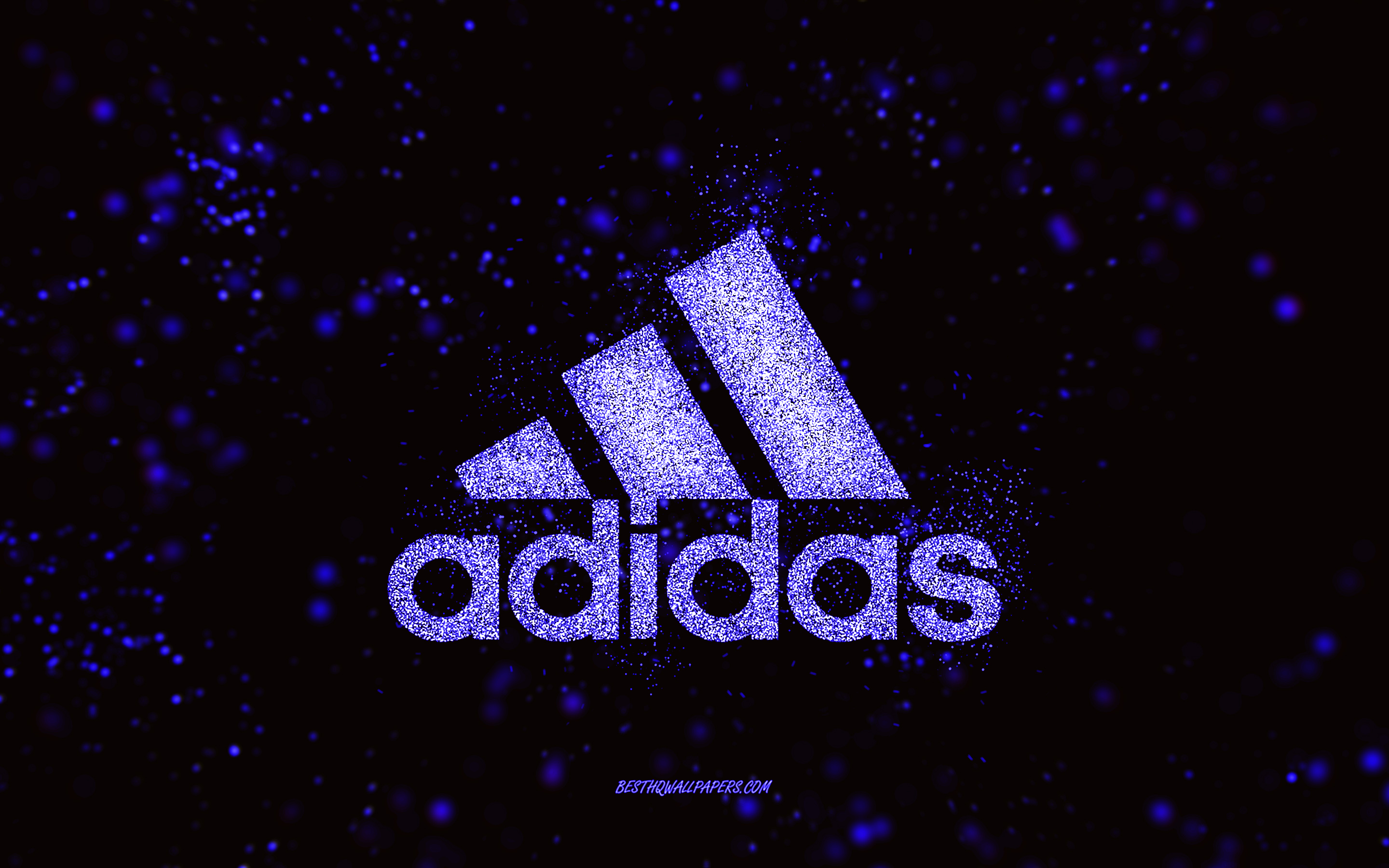 Download wallpaper Adidas glitter logo, black background, Adidas logo, blue glitter art, Adidas, creative art, Adidas blue glitter logo for desktop with resolution 2880x1800. High Quality HD picture wallpaper
