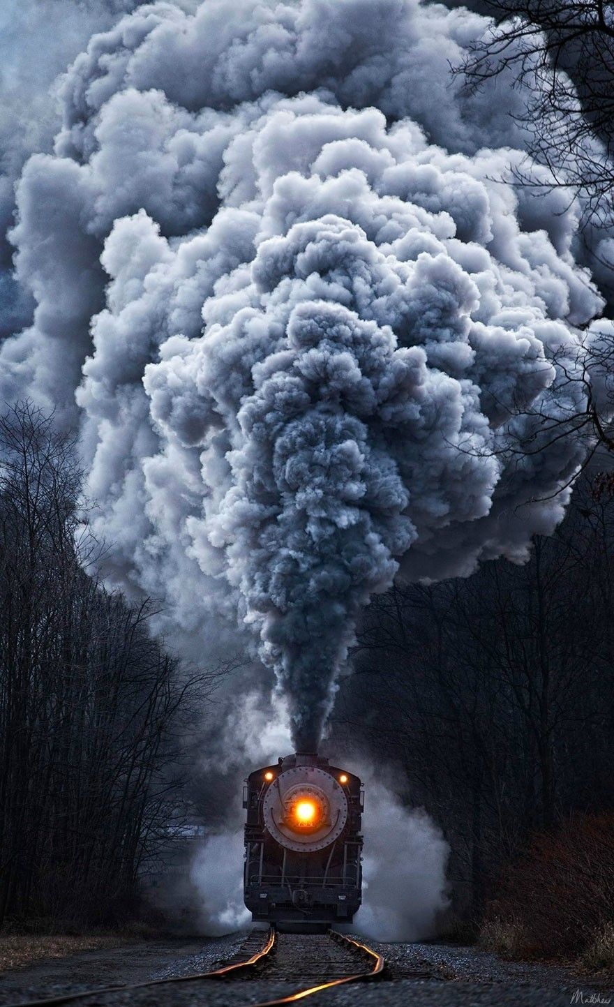 There's something grandiose about the sight of a steam locomotive rumbling down the tracks. Landscape photography, Beautiful landscapes, White photography