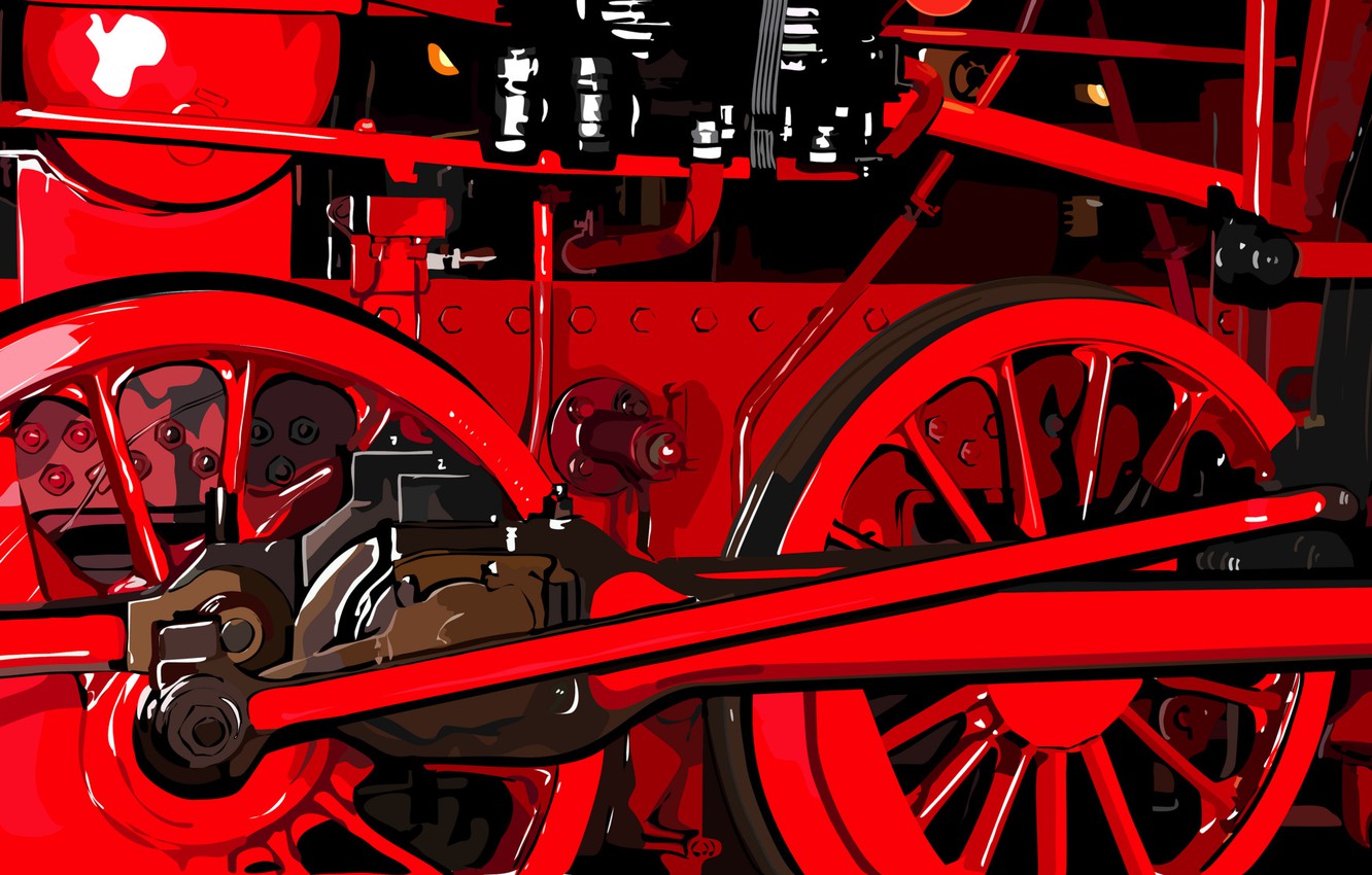 Wallpaper mechanism, the engine, Train, locomotive image for desktop, section разное