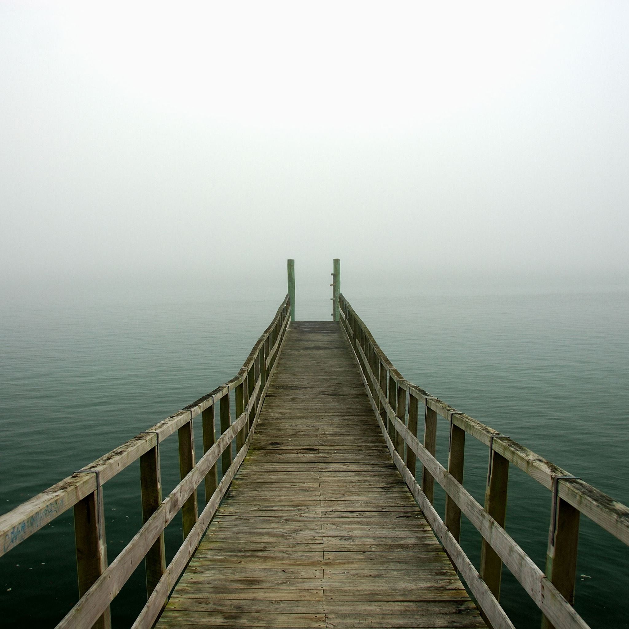 Misty Morning Bridge Endless Lake iPad Air Wallpaper Free Download