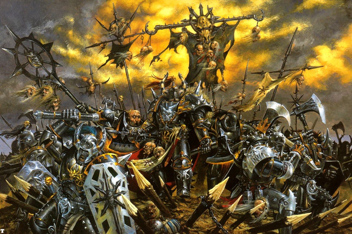 Ratnici Haosa by Adrian Smith. Warhammer fantasy, Fantazi sanatı, Savaş
