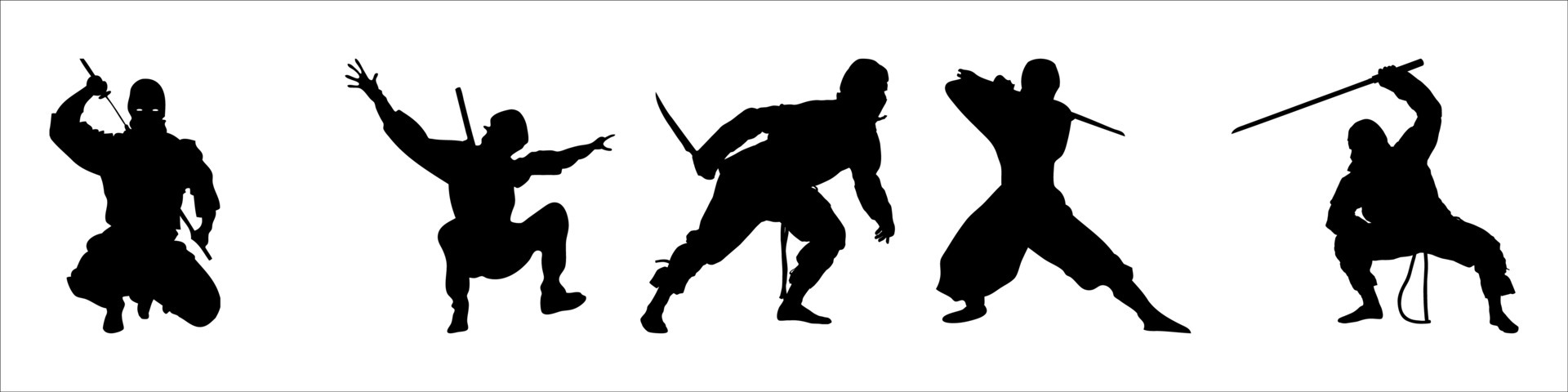 Ninja Silhouette Vector Art, Icon, and Graphics for Free Download