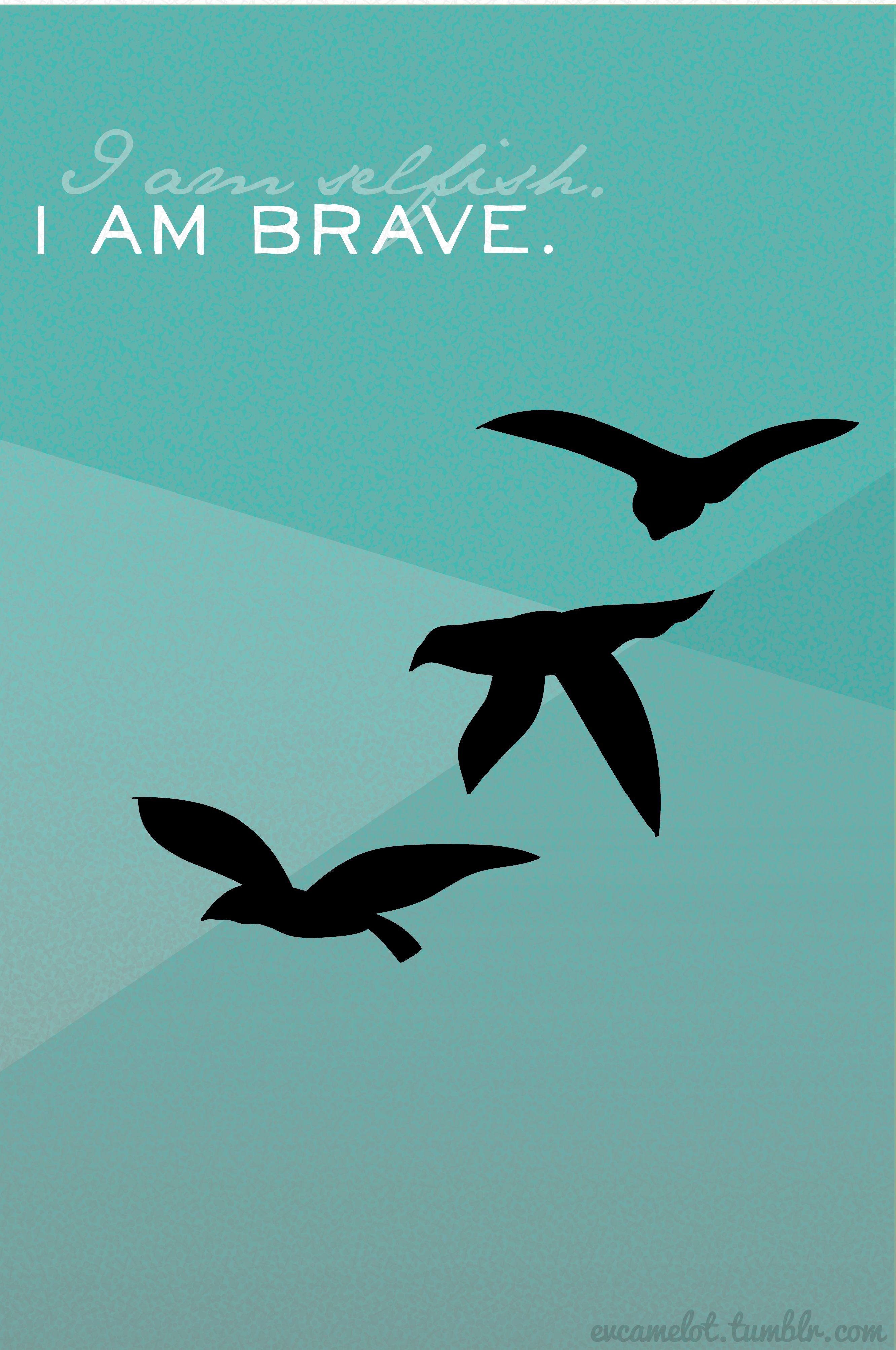 Divergent iPhone wallpaper with Tris' raven tattoo. I am selfish. I am Brave. visit evcamelot.tumblr.com for m. Divergent wallpaper, Divergent, Divergent trilogy